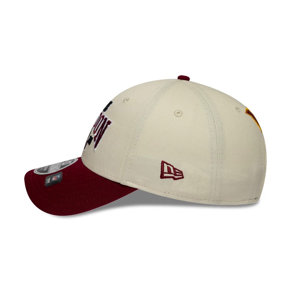 Pictured is this NFL International Series Games 2026 London Washington Commanders 9FORTY M-Crown cap in white & dark red. 4