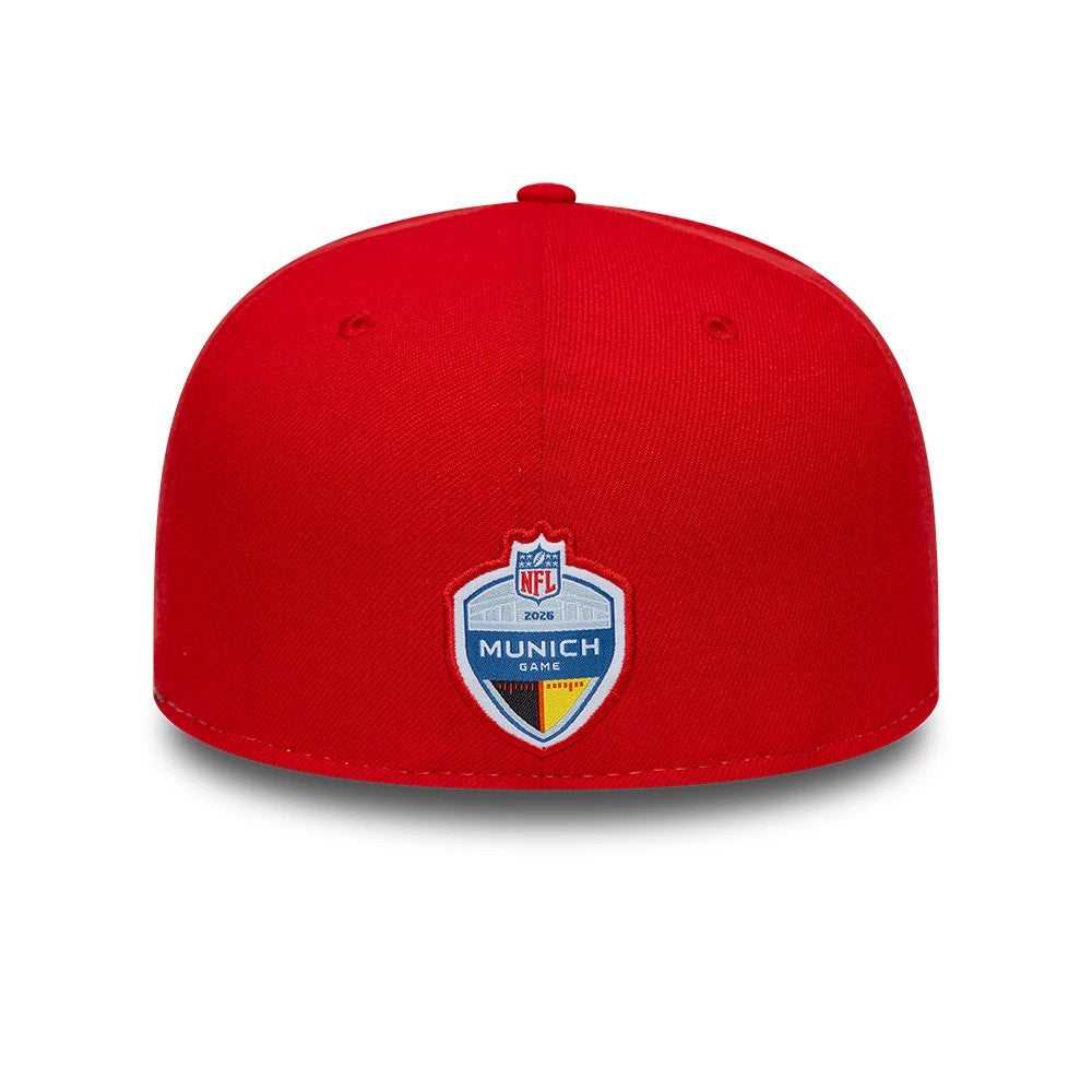 Pictured is this NFL International Games New England Patriots 59FIFTY Fitted cap in red. 4