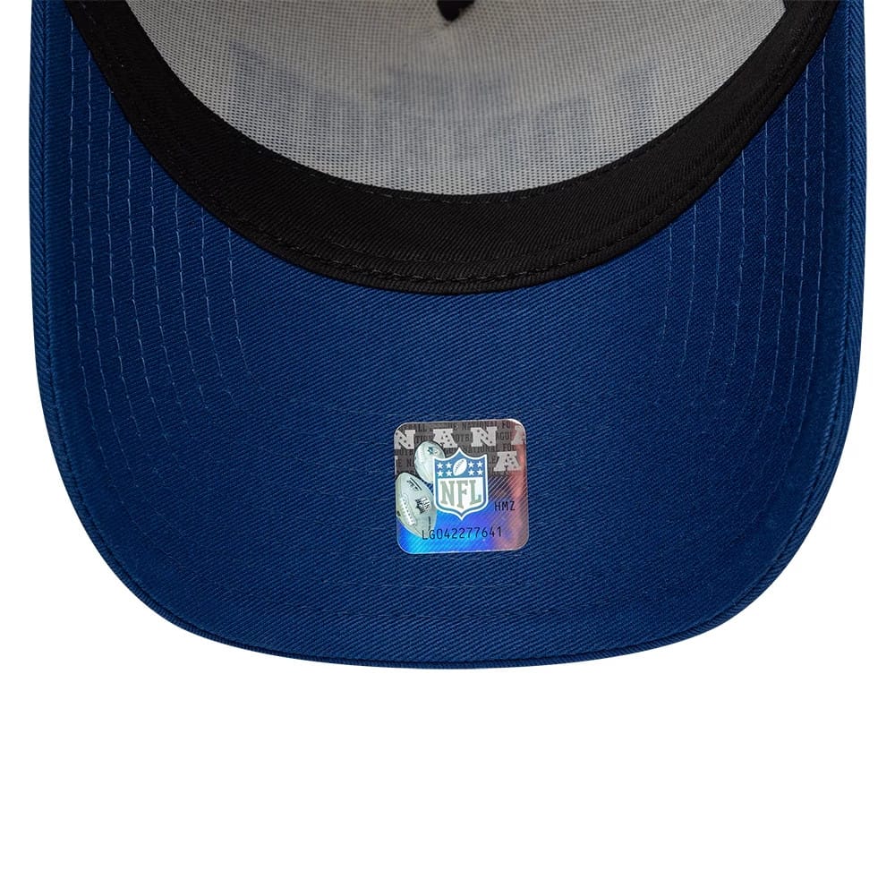 Pictured is this NFL International Games 2026 London Indianapolis Colts 9FORTY A-Frame Trucker cap in blue. 7