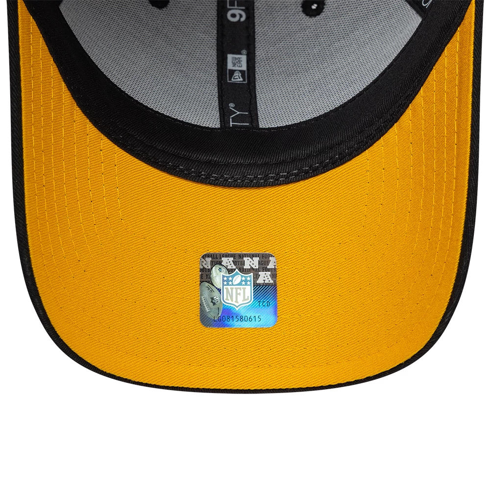 Pictured is this NFL International Games 2026 Paris Pittsburgh Steelers 9FORTY cap in black. 2