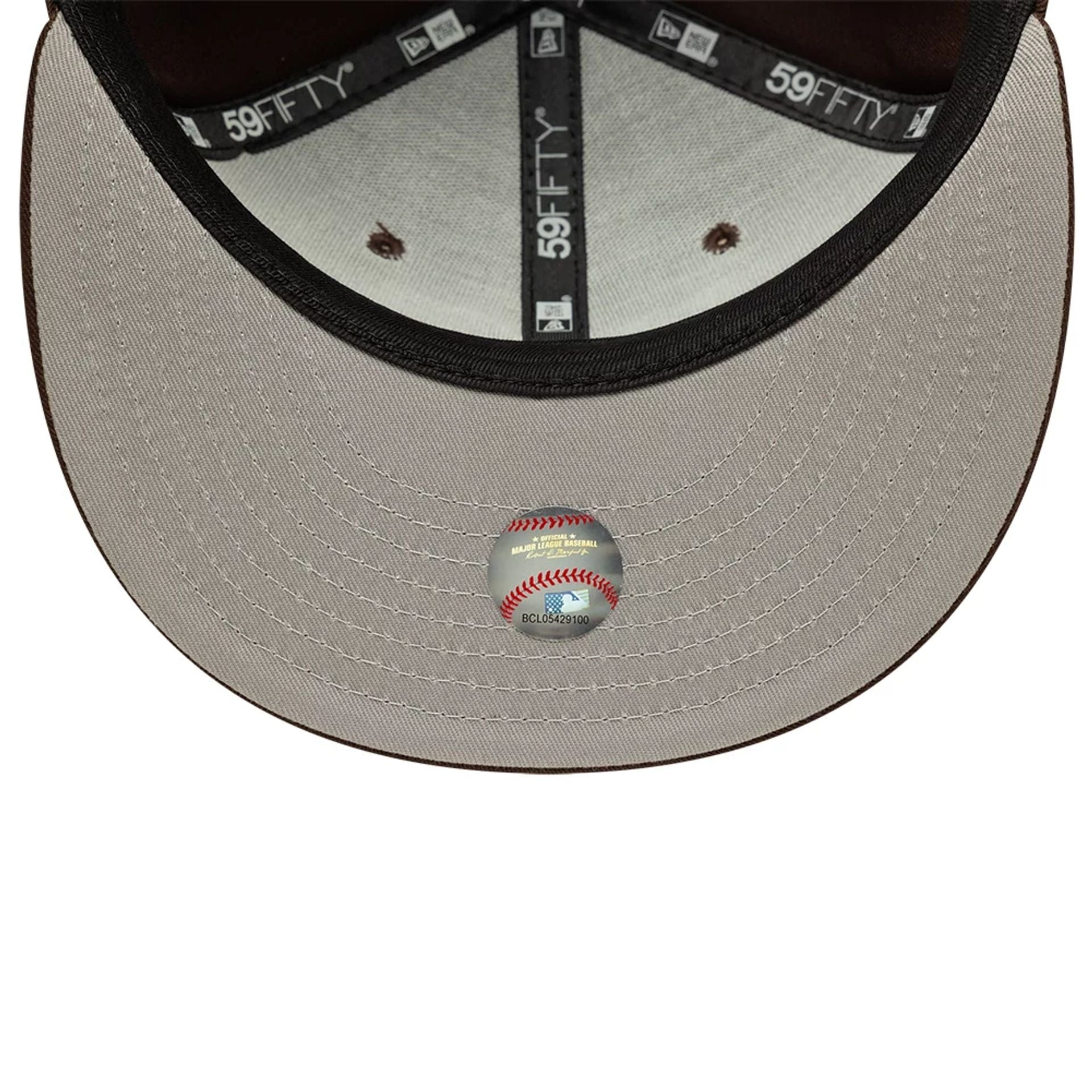Pictured is this MLB Atlanta Braves 59FIFTY Fitted cap in dark brown. 2