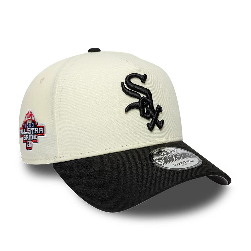 Pictured is this MLB Cooperstown Chicago White Sox 9FORTY A-Frame cap in white. 1