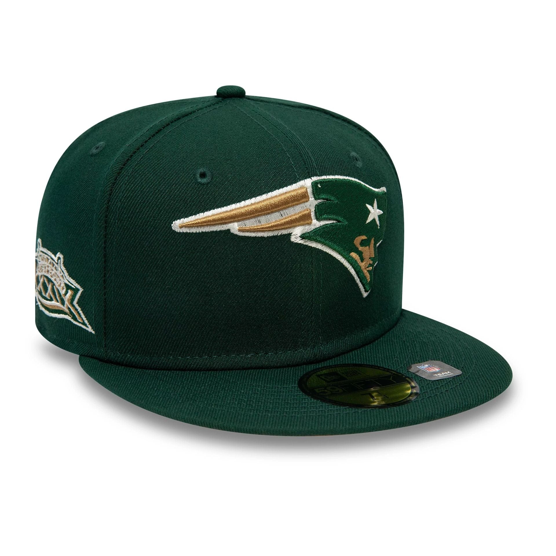 This is a New England Patriots NFL Super Bowl Dark Green 59FIFTY Fitted Cap 1