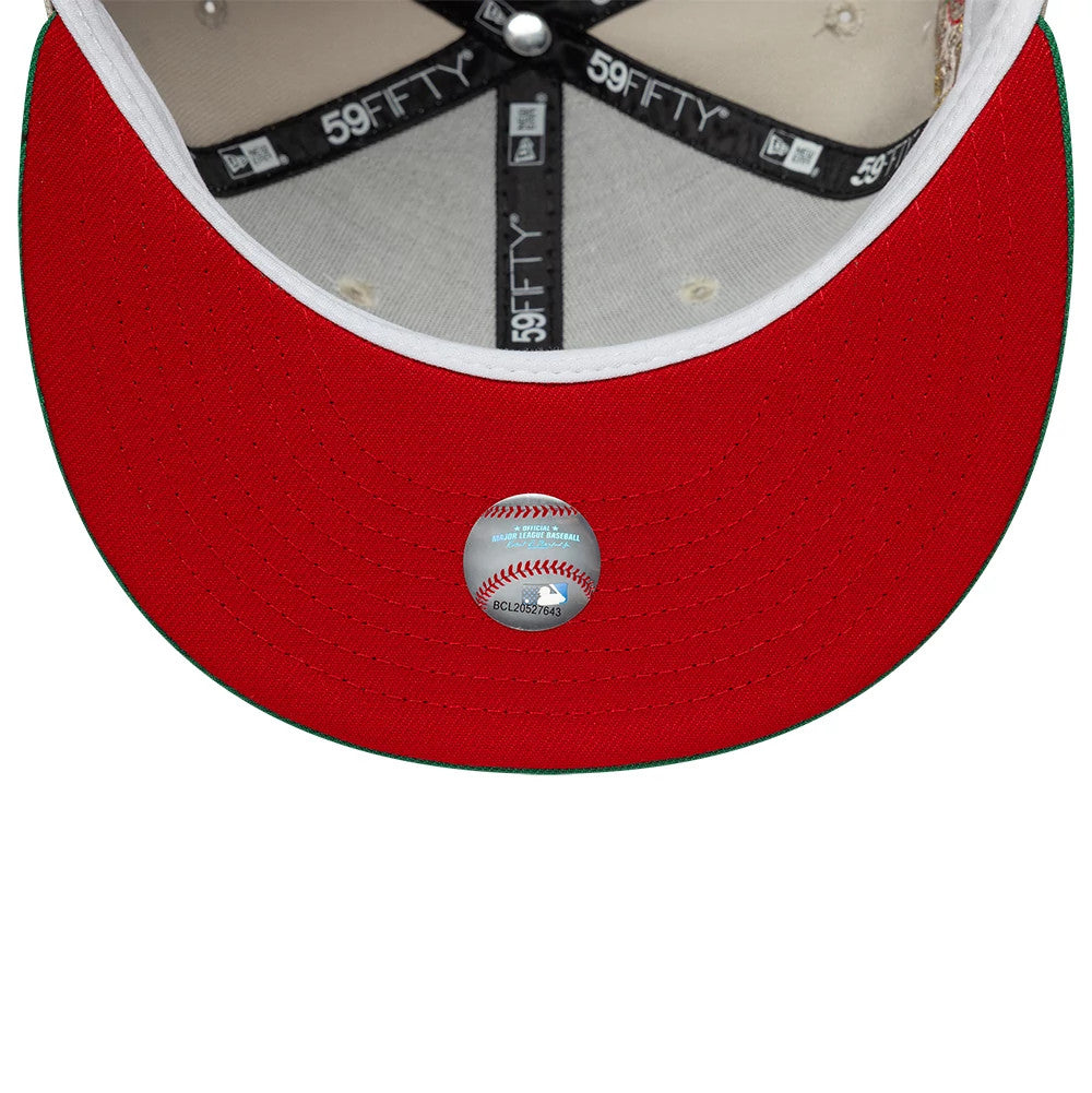 Pictured is this MLB Cooperstown Houston Astros 59FIFTY Fitted cap in Beige & Green. 2