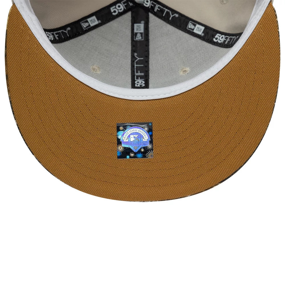 Pictured is this MiLB Hometown Gwinnett Stripers 59FIFTY Fitted cap in Beige 2