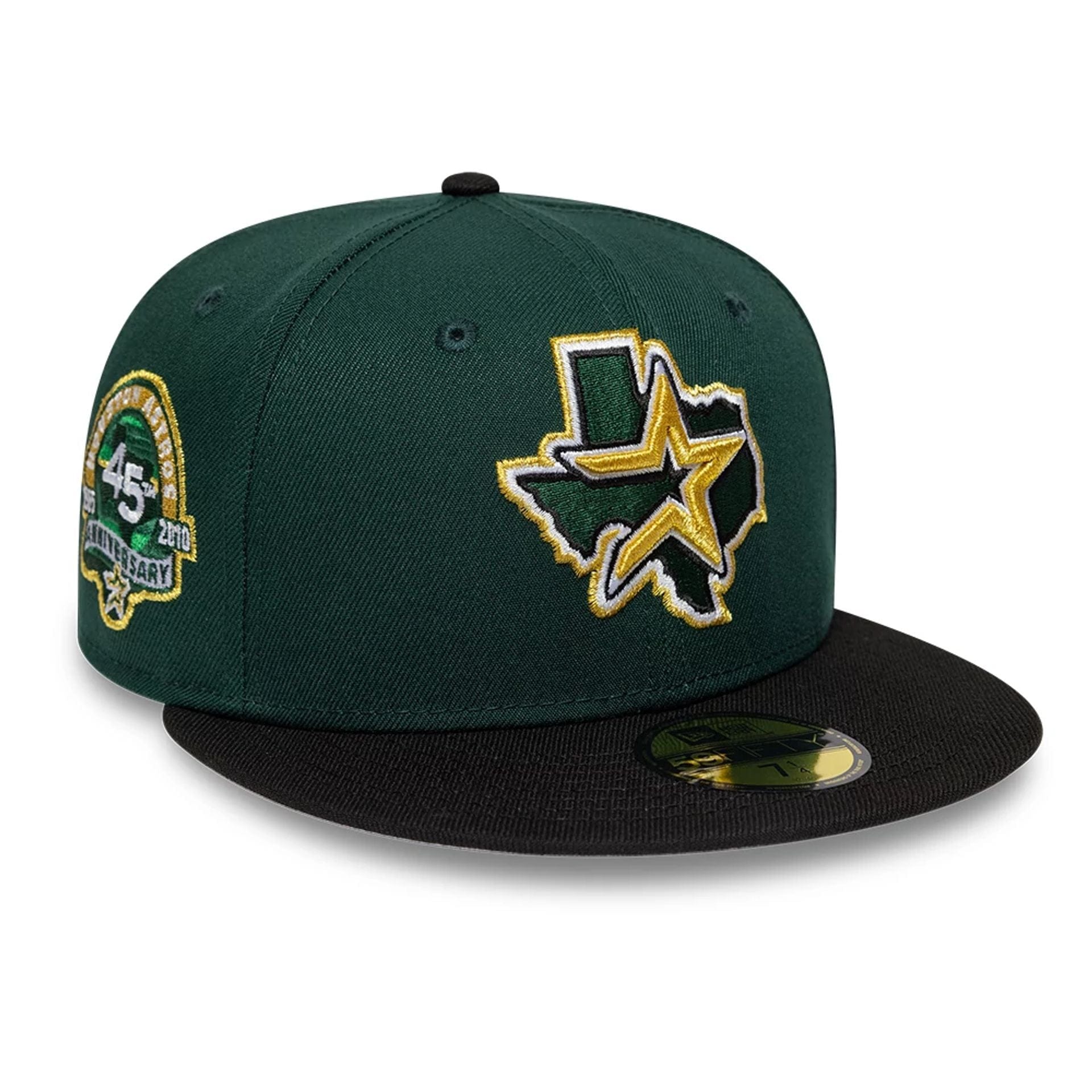Pictured is this MLB Cooperstown Houston Astros 59FIFTY Fitted cap in dark green. 1