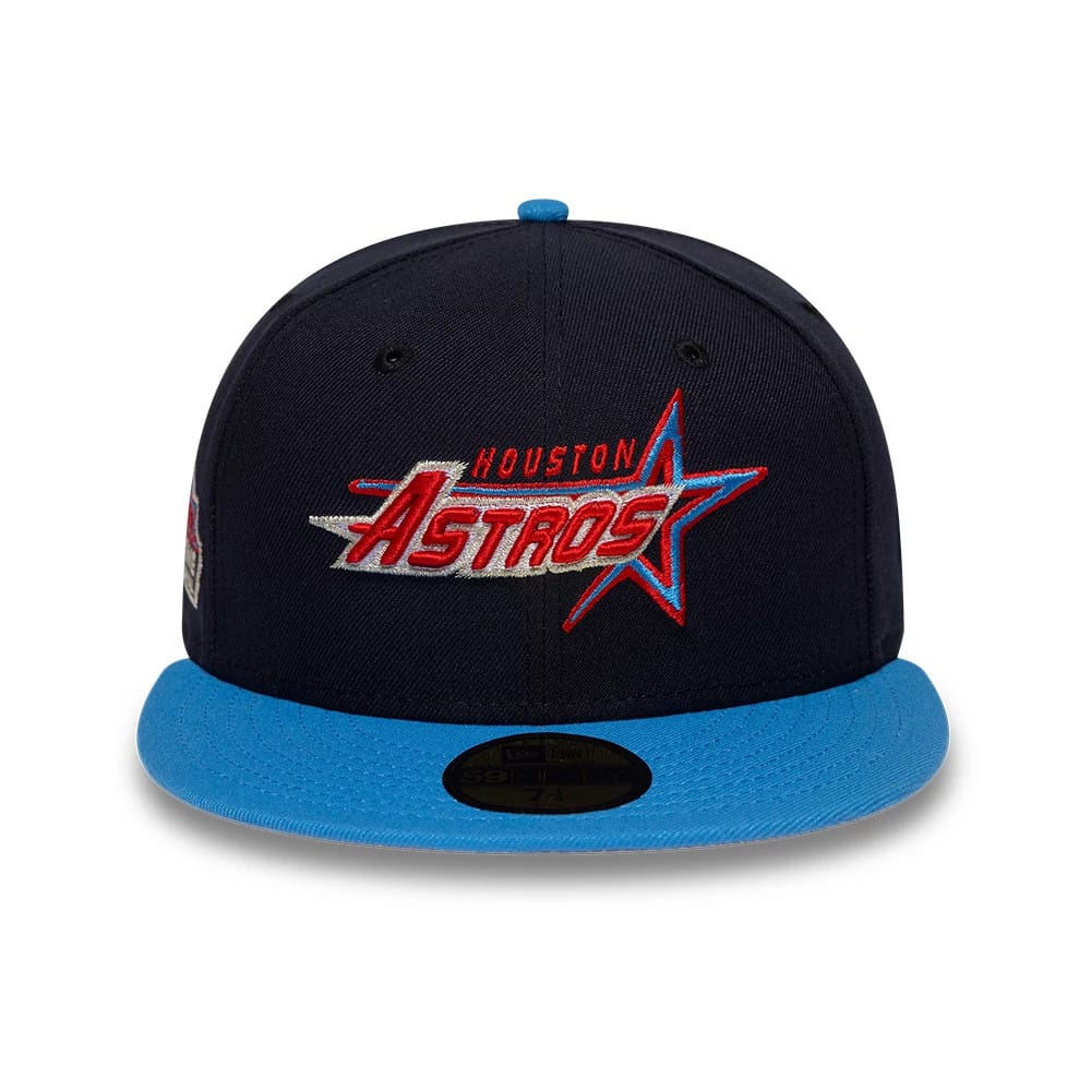 Pictured is this MLB Cooperstown Houston Astros 59FIFTY Fitted cap in navy. 3