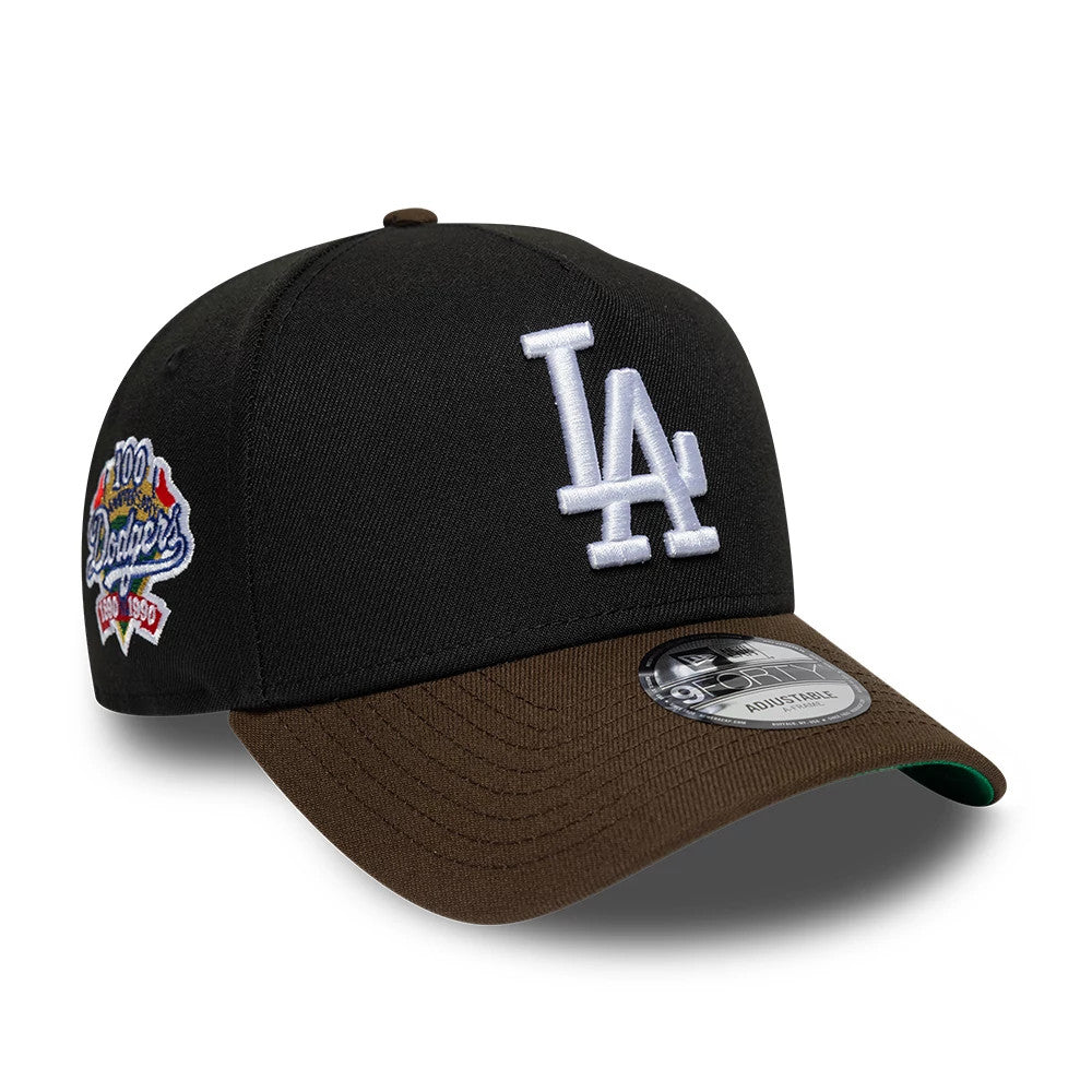 Pictured is this MLB Cooperstown LA Dodgers 9FORTY A-Frame cap in black. 1