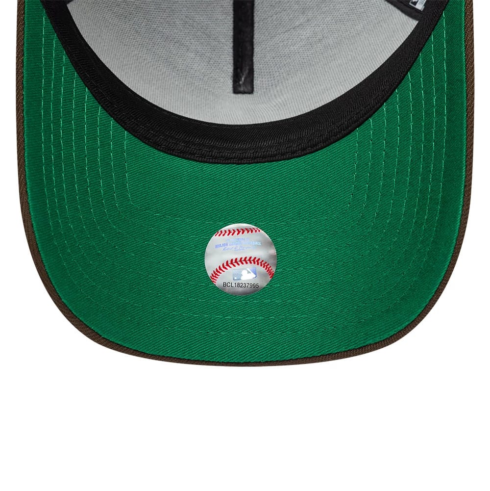 Pictured is this MLB Cooperstown LA Dodgers 9FORTY A-Frame cap in black & brown. 2