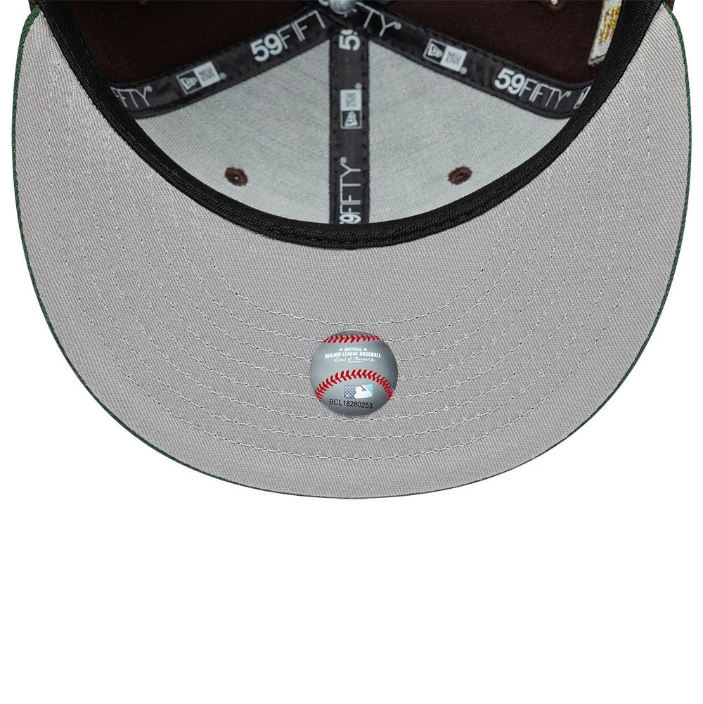 Pictured is this MLB Cooperstown Houston Astros 59FIFTY Fitted cap in dark brown & green. 2