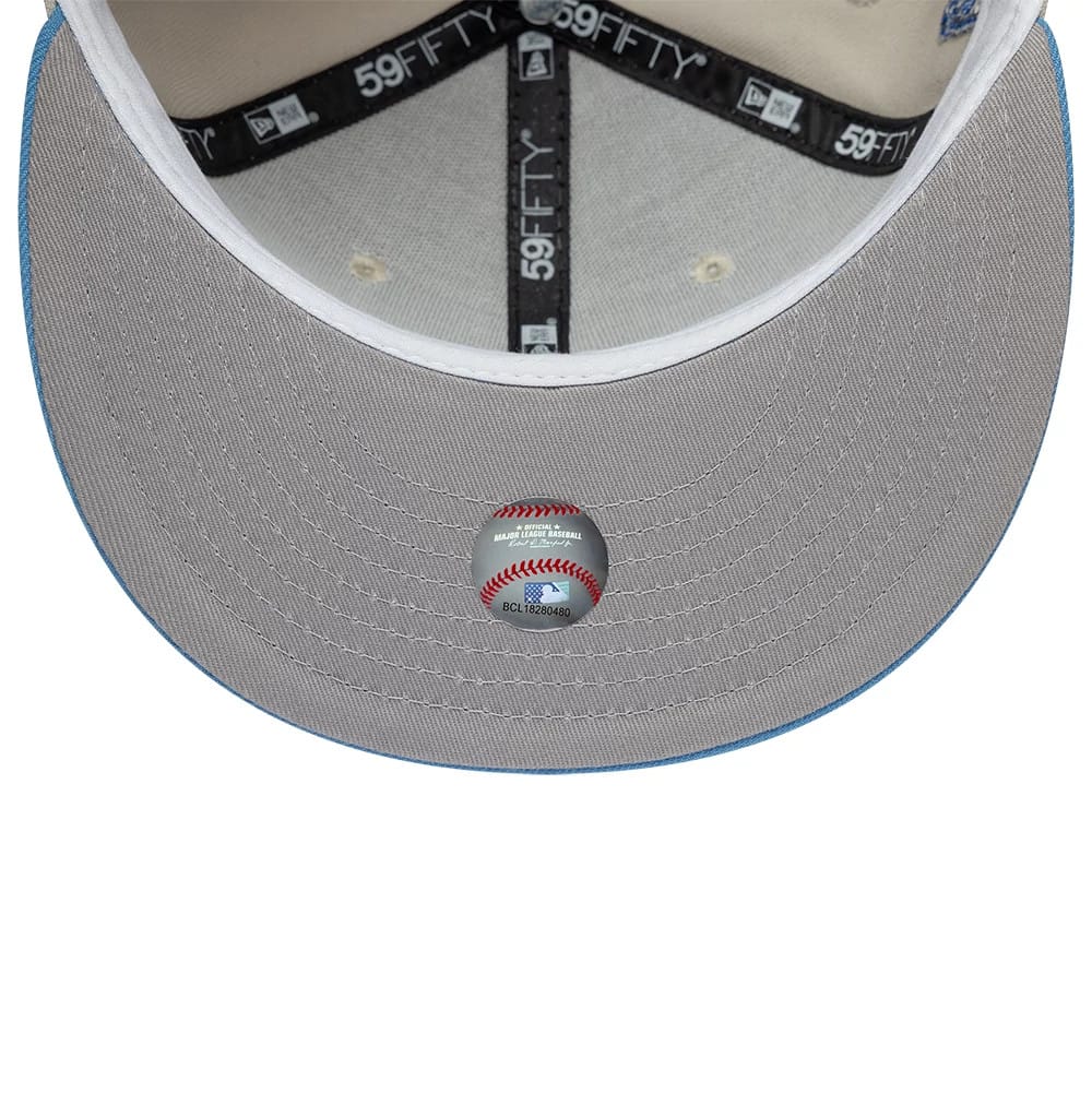 Pictured is this MLB Cooperstown Houston Astros 59FIFTY Fitted cap in beige. 2