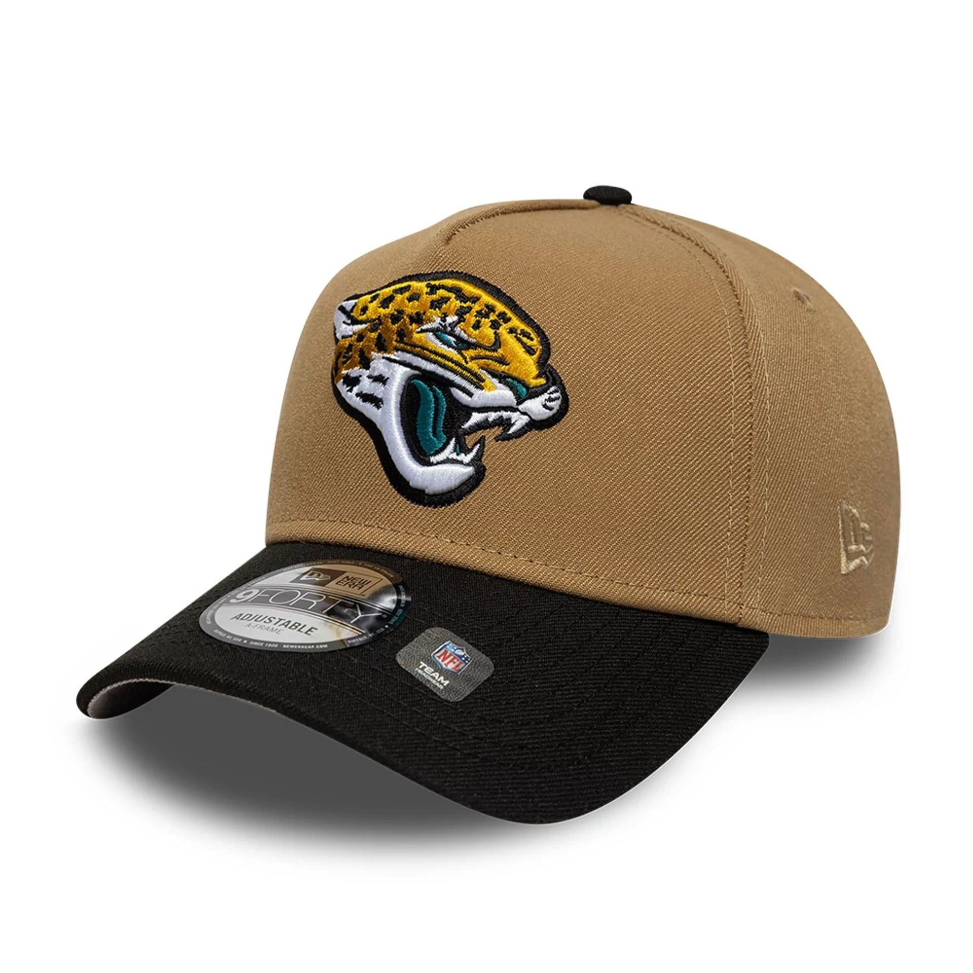 This is a Jacksonville Jaguars NFL Beige 9FORTY A-Frame Adjustable Cap 1