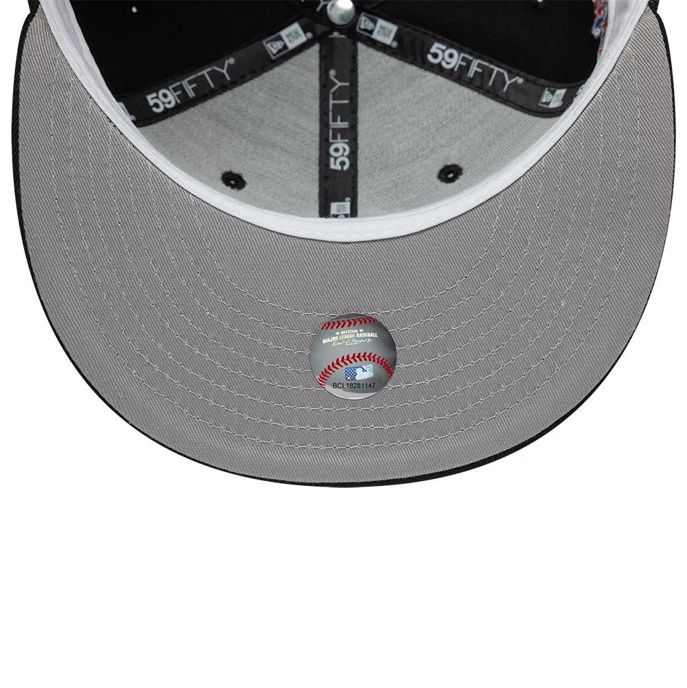 Pictured is this MLB Cooperstown Chicago White Sox 59FIFTY Fitted cap in black. 2