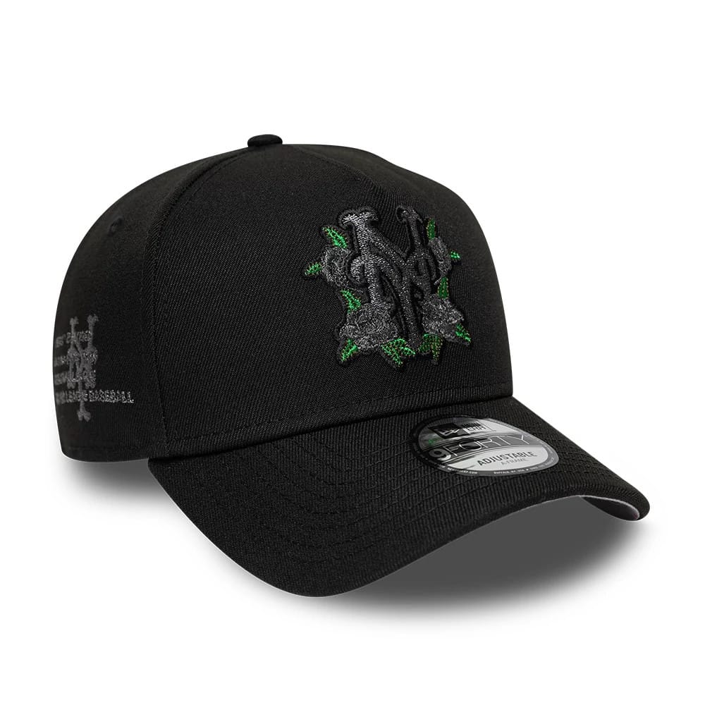 Pictured is this MLB New York Mets 9FORTY A-Frame cap in black. 1