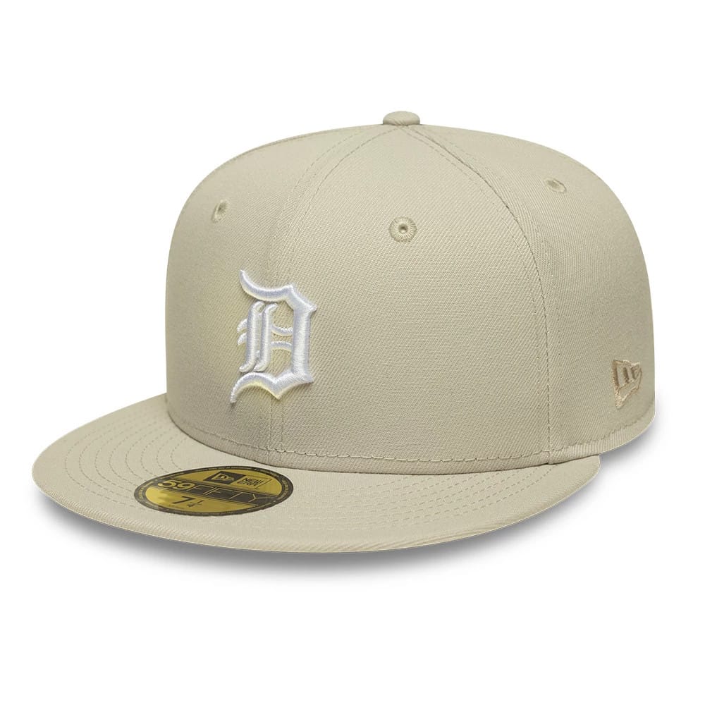 Pictured is this MLB Detroit Tigers 59FIFTY Fitted cap in beige. 1