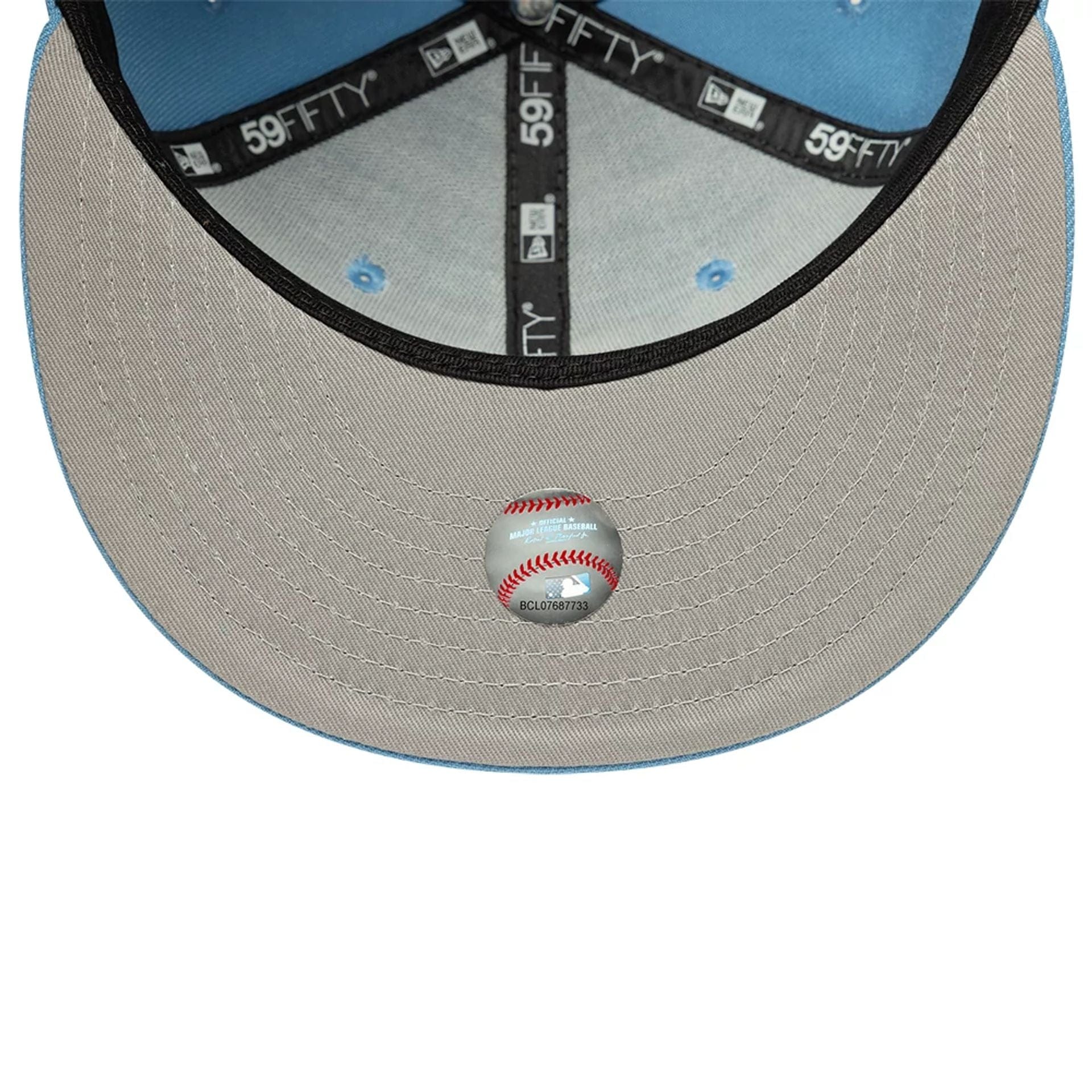 Pictured is this MLB LA Dodgers 59FIFTY Fitted cap in pastel blue. 2