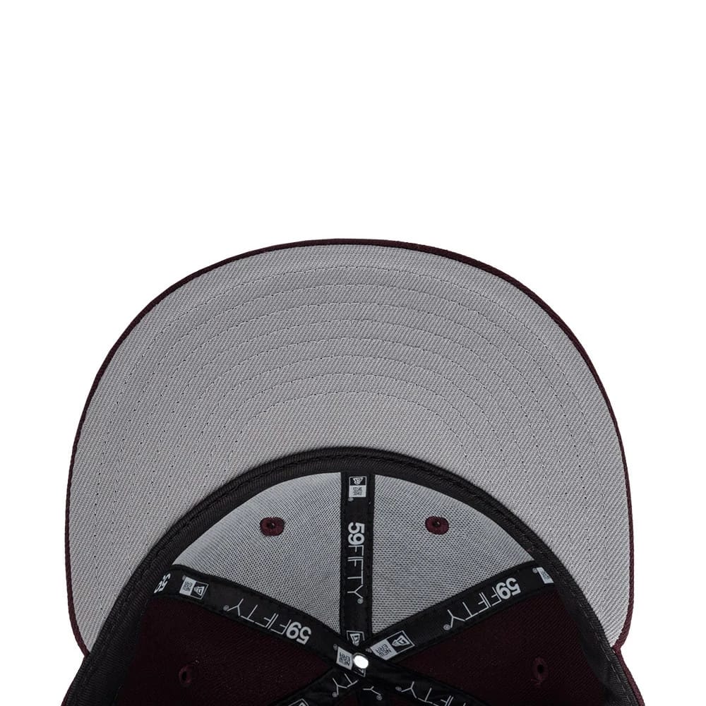 Pictured is this MLB LA Dodgers 59FIFTY Fitted cap in dark purple. 5