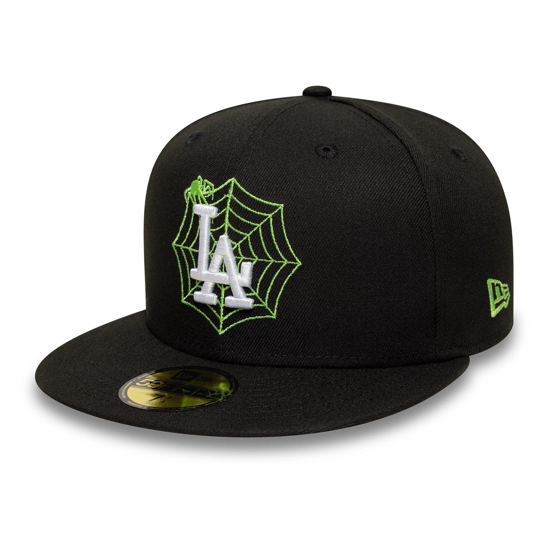 This is a LA Dodgers MLB Spider Black 59FIFTY Fitted Cap 1