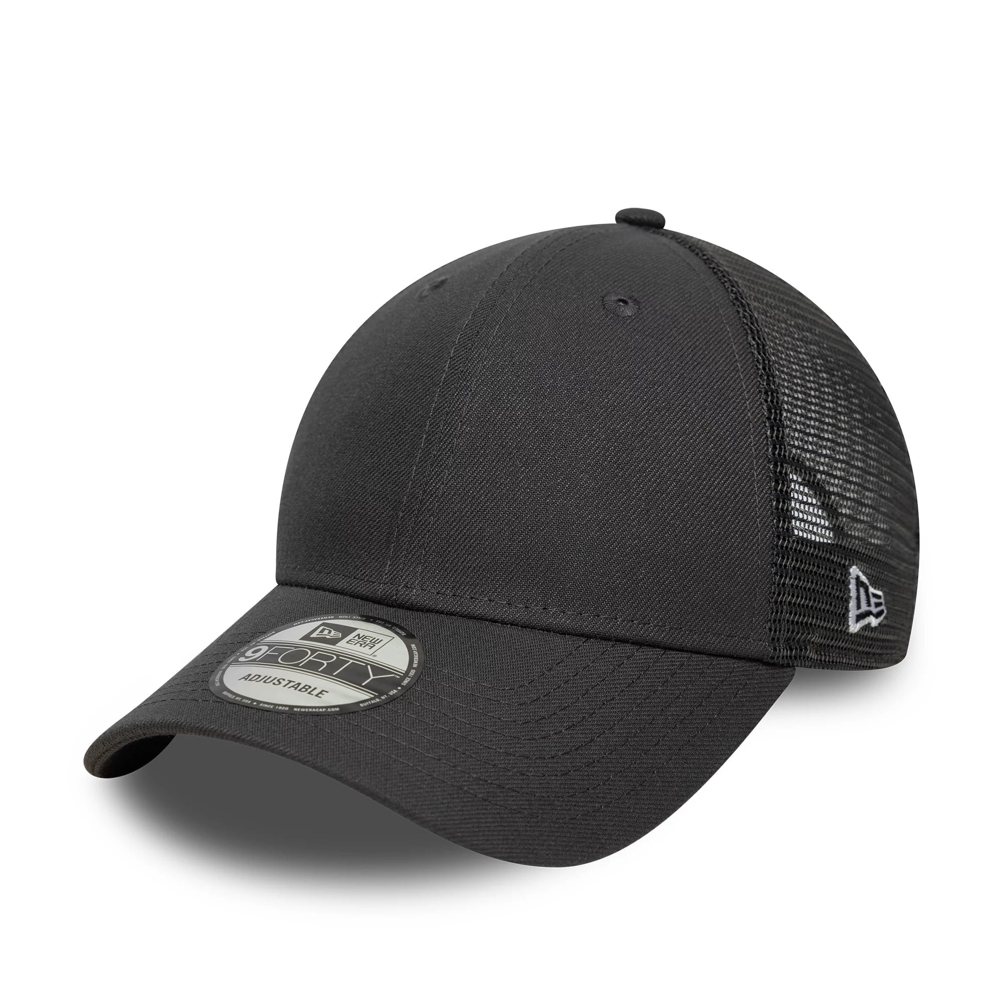 This is a New Era Grey 9FORTY Trucker Adjustable Cap 1