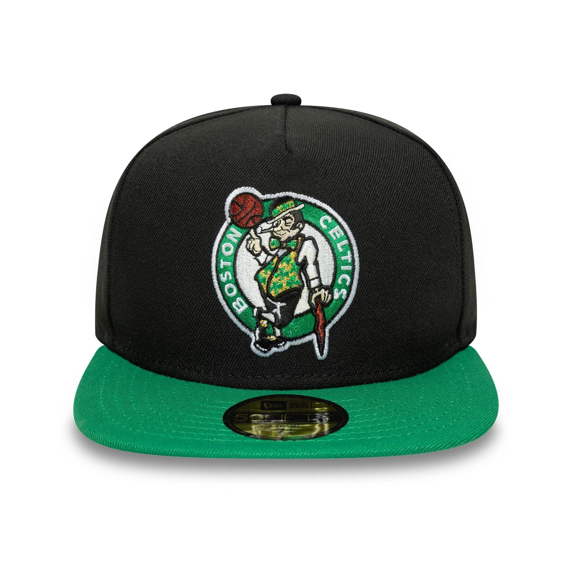 This is a Boston Celtics Flat Black 59FIFTY A-Frame Fitted Cap 2