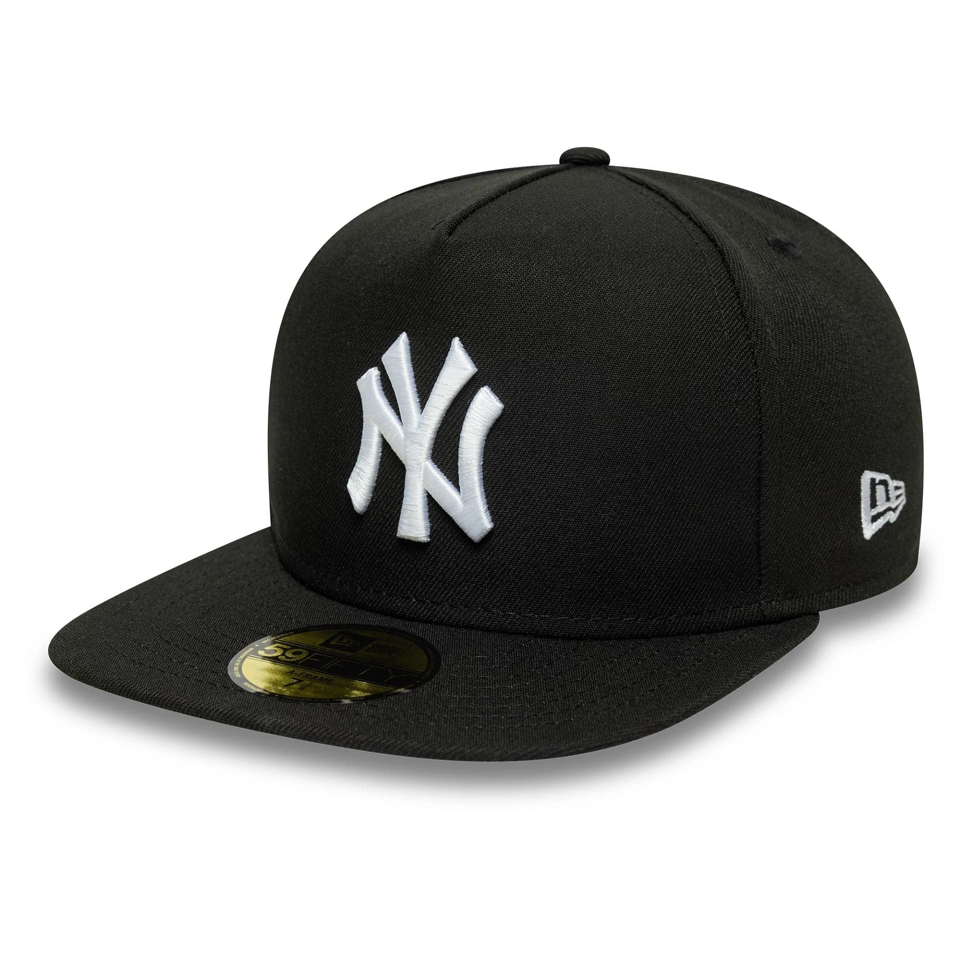 This is a New York Yankees Flat Black 59FIFTY A-Frame Fitted Cap 1