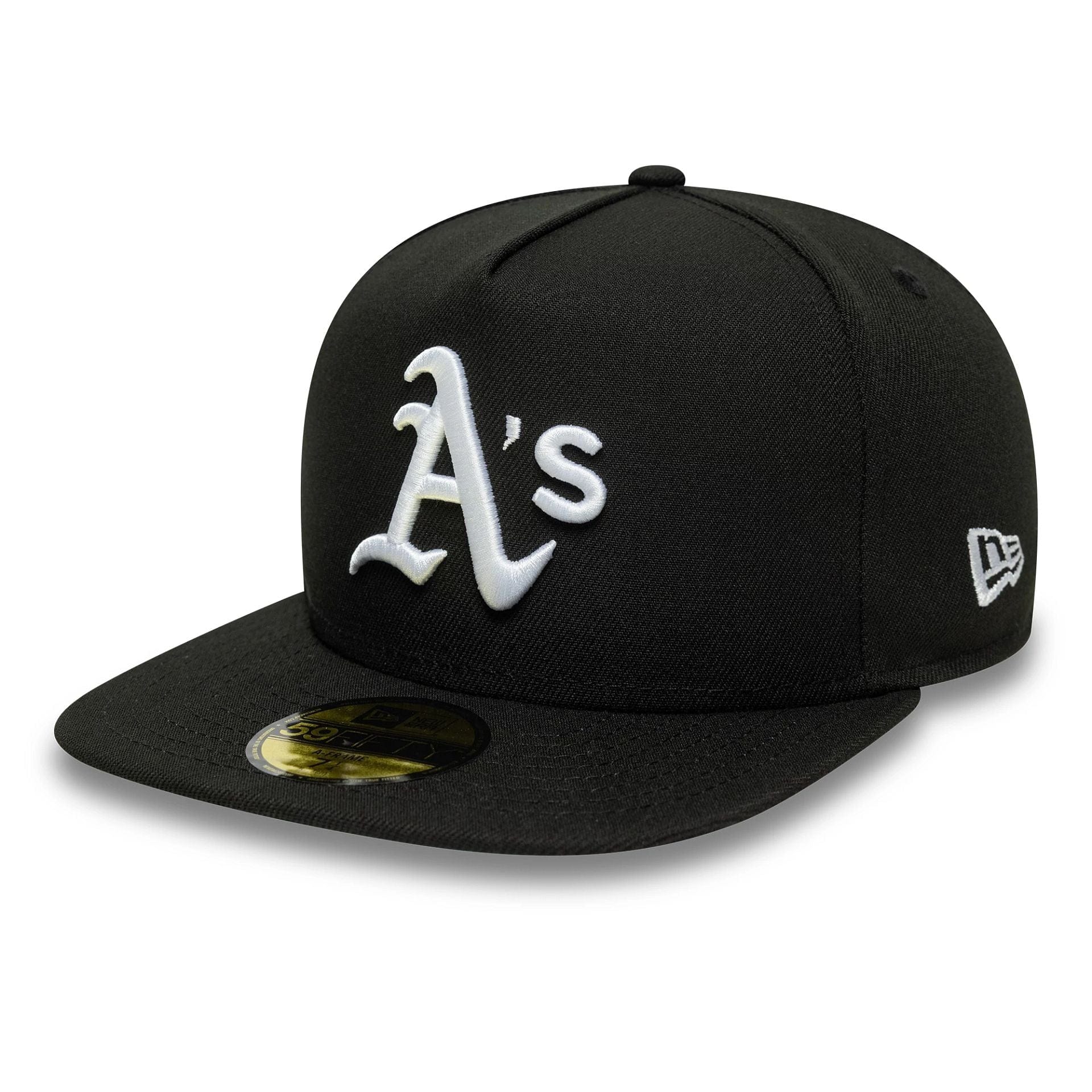 This is a Oakland Athletics Flat Black 59FIFTY A-Frame Fitted Cap 1