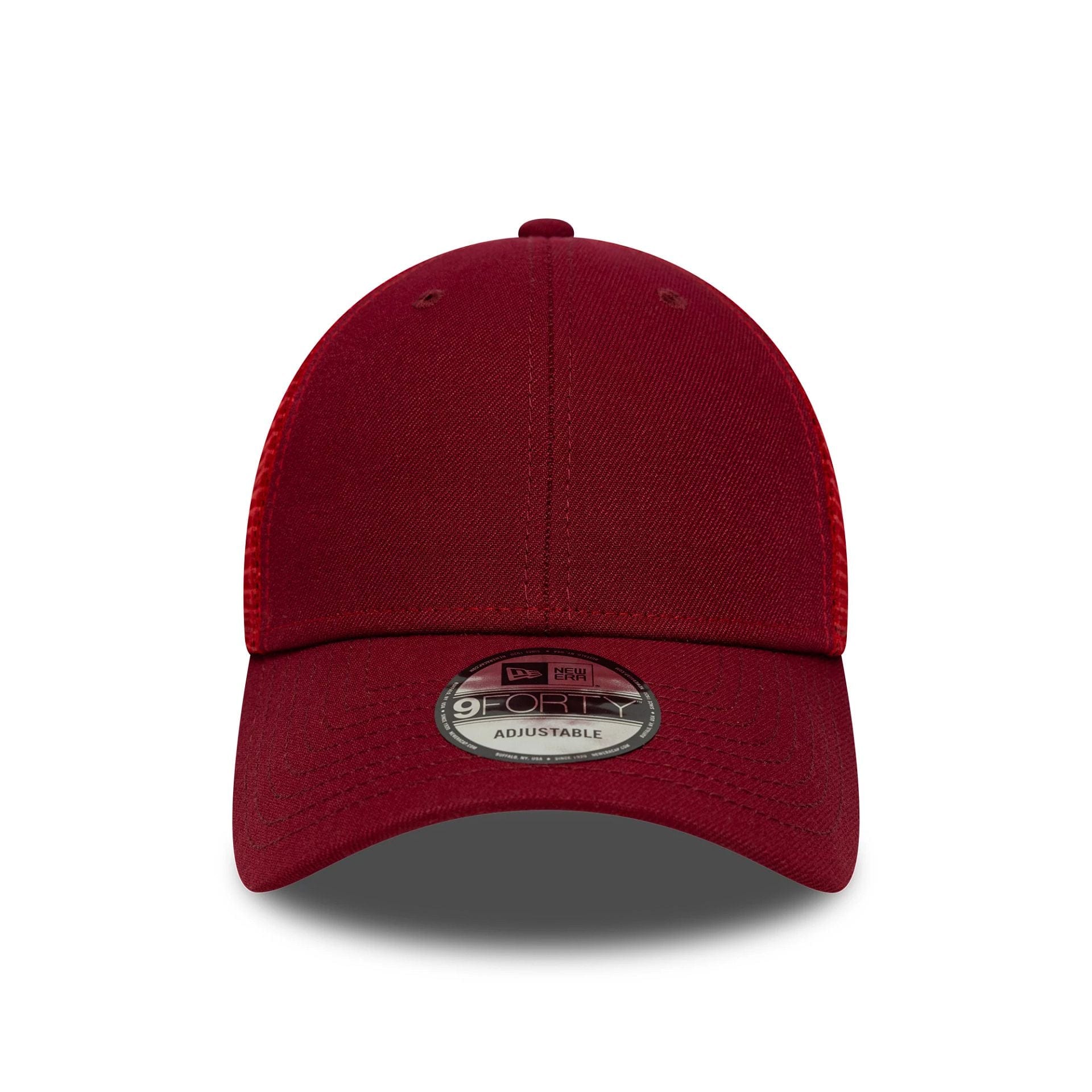 This is a New Era Dark Red 9FORTY Trucker Adjustable Cap 2
