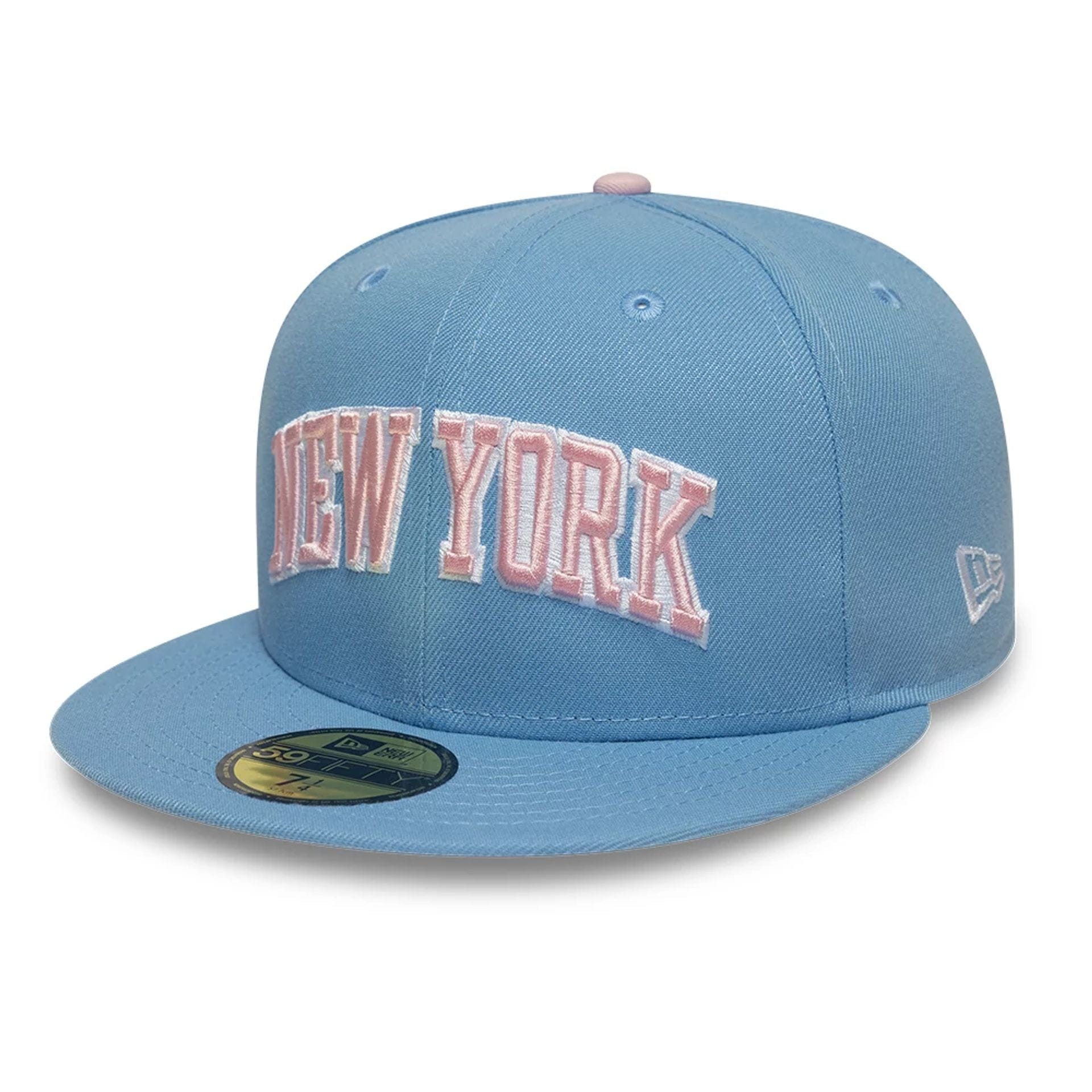This is a New Era New York Pastel Blue 59FIFTY Fitted Cap 1