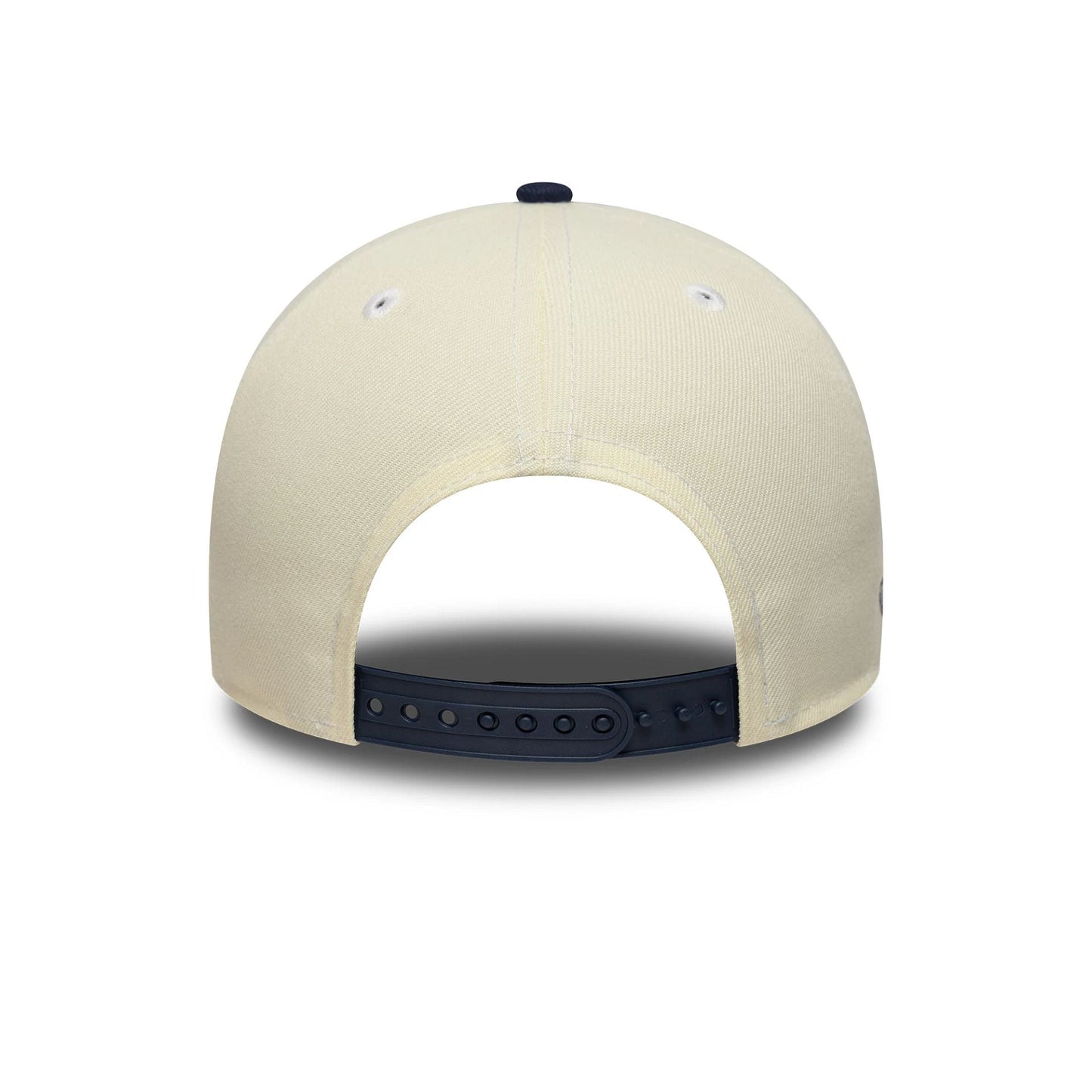 This is a New York Yankees MLB Chrome Blue Contrast Cream 9FORTY A-Frame Adjustable Cap 7