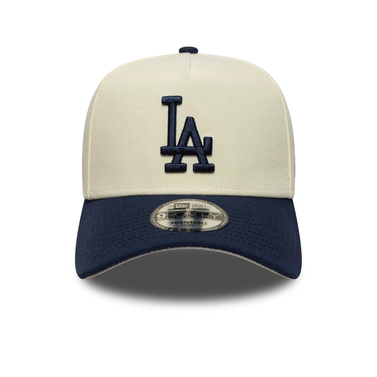 This is a LA Dodgers MLB Chrome Blue Contrast Cream 9FORTY A-Frame Adjustable Cap 3