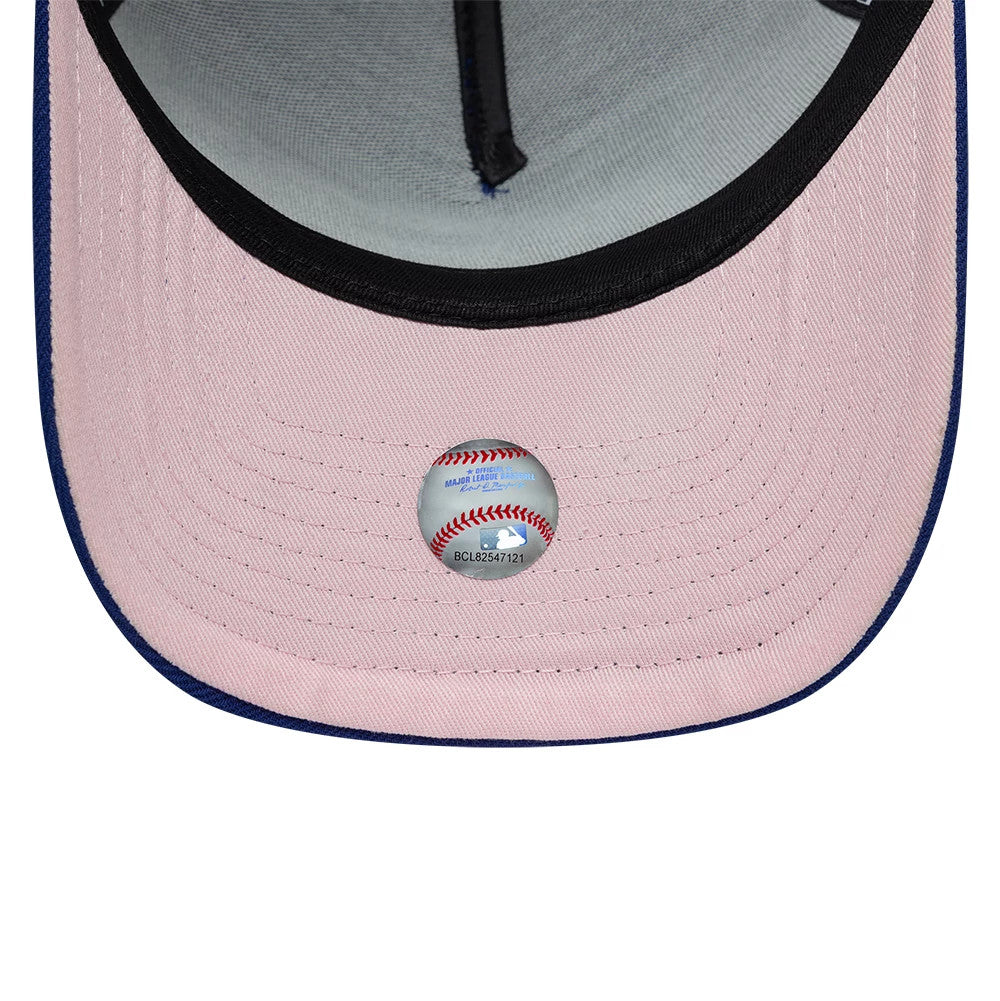 Pictured is this MLB Kanji LA Dodgers 9FORTY A-Frame Adjustable cap in dark blue. 2