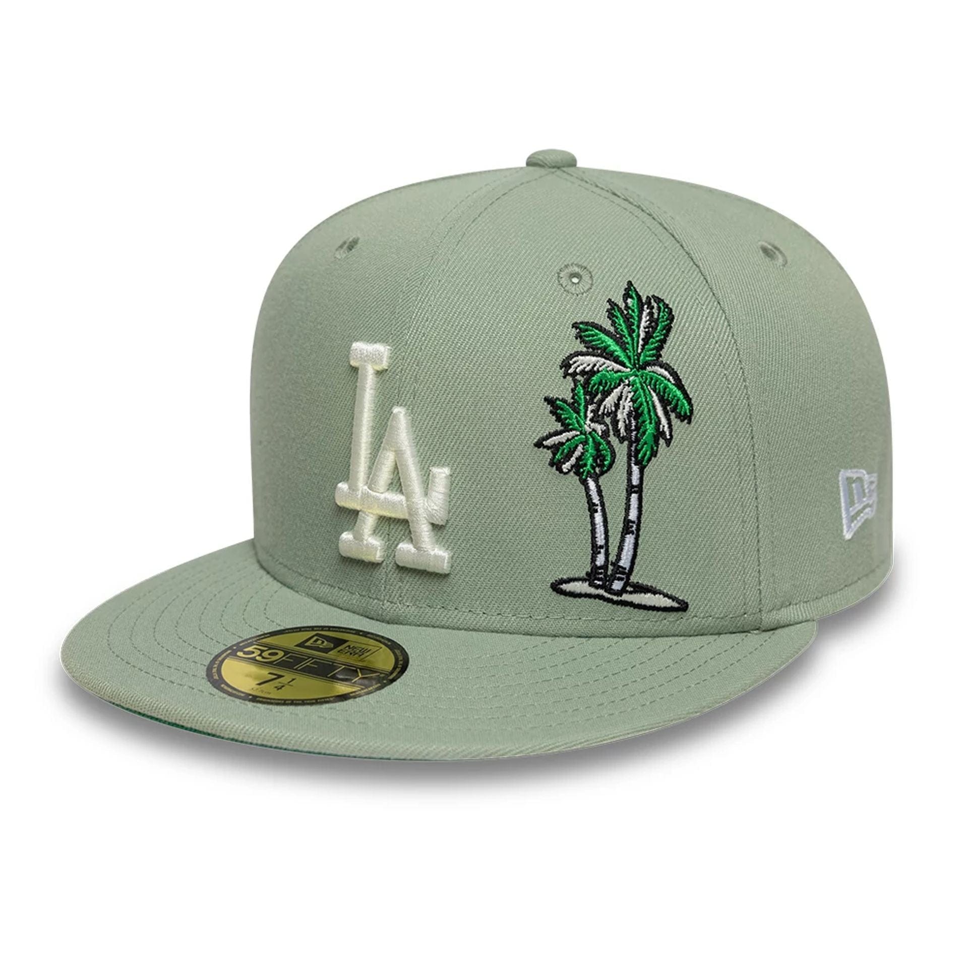 This is a LA Dodgers MLB Palm Taco Green 59FIFTY Fitted Cap 1