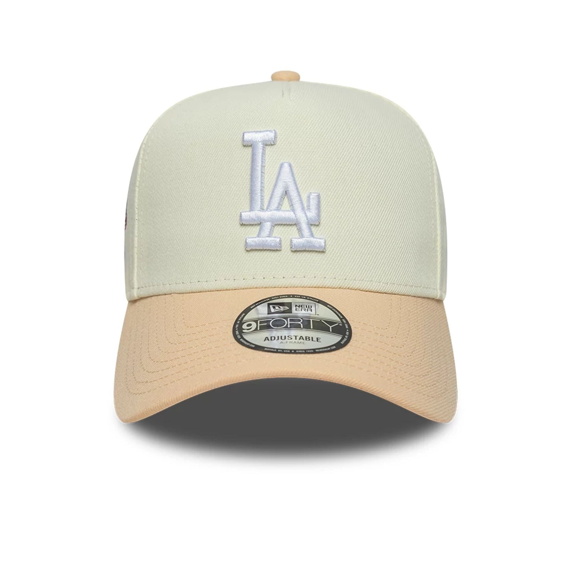 This is a LA Dodgers MLB Cream & Orange 9FORTY A-Frame Adjustable Cap 2