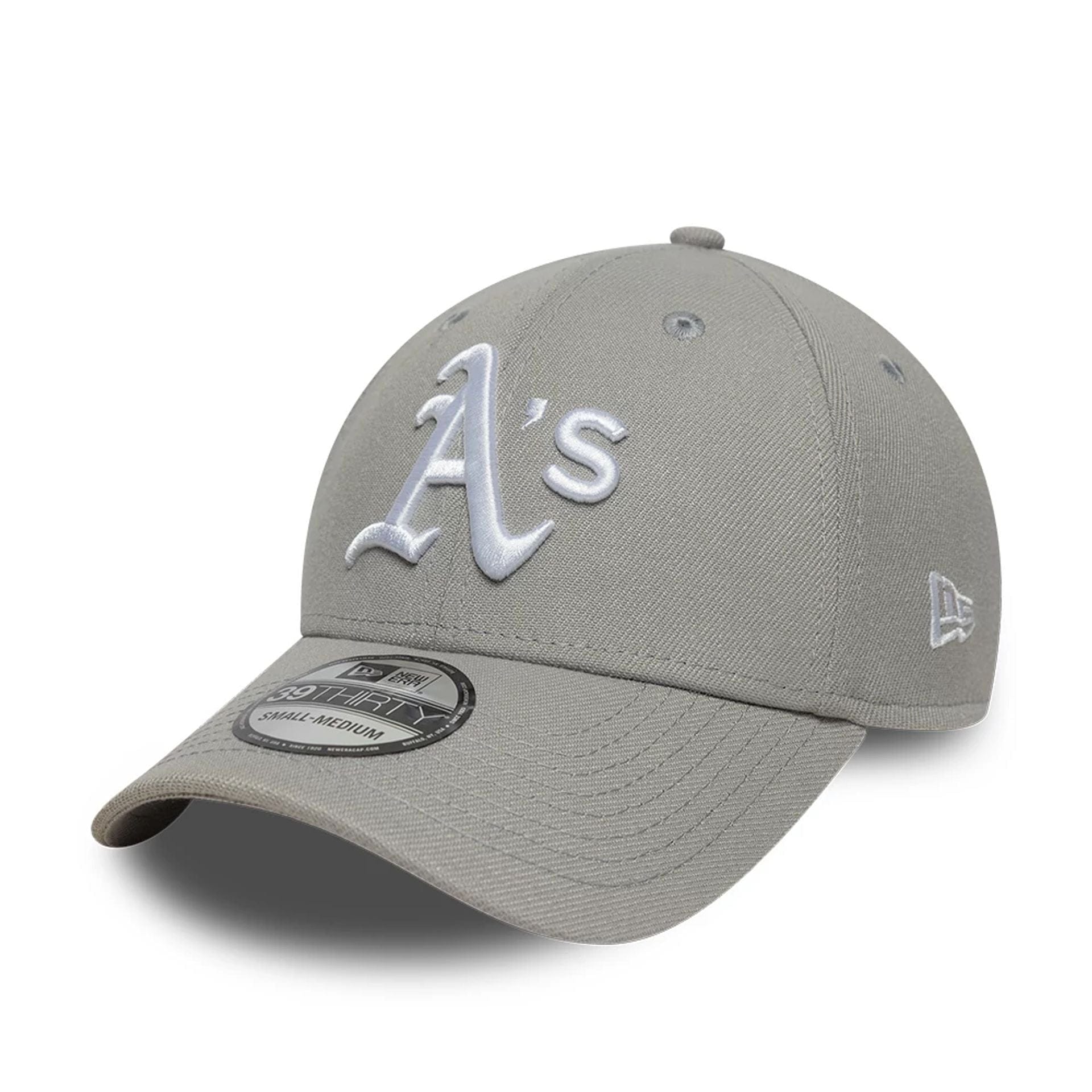 This is a Oakland Athletics MLB Grey 39THIRTY Stretch Fit Cap 1