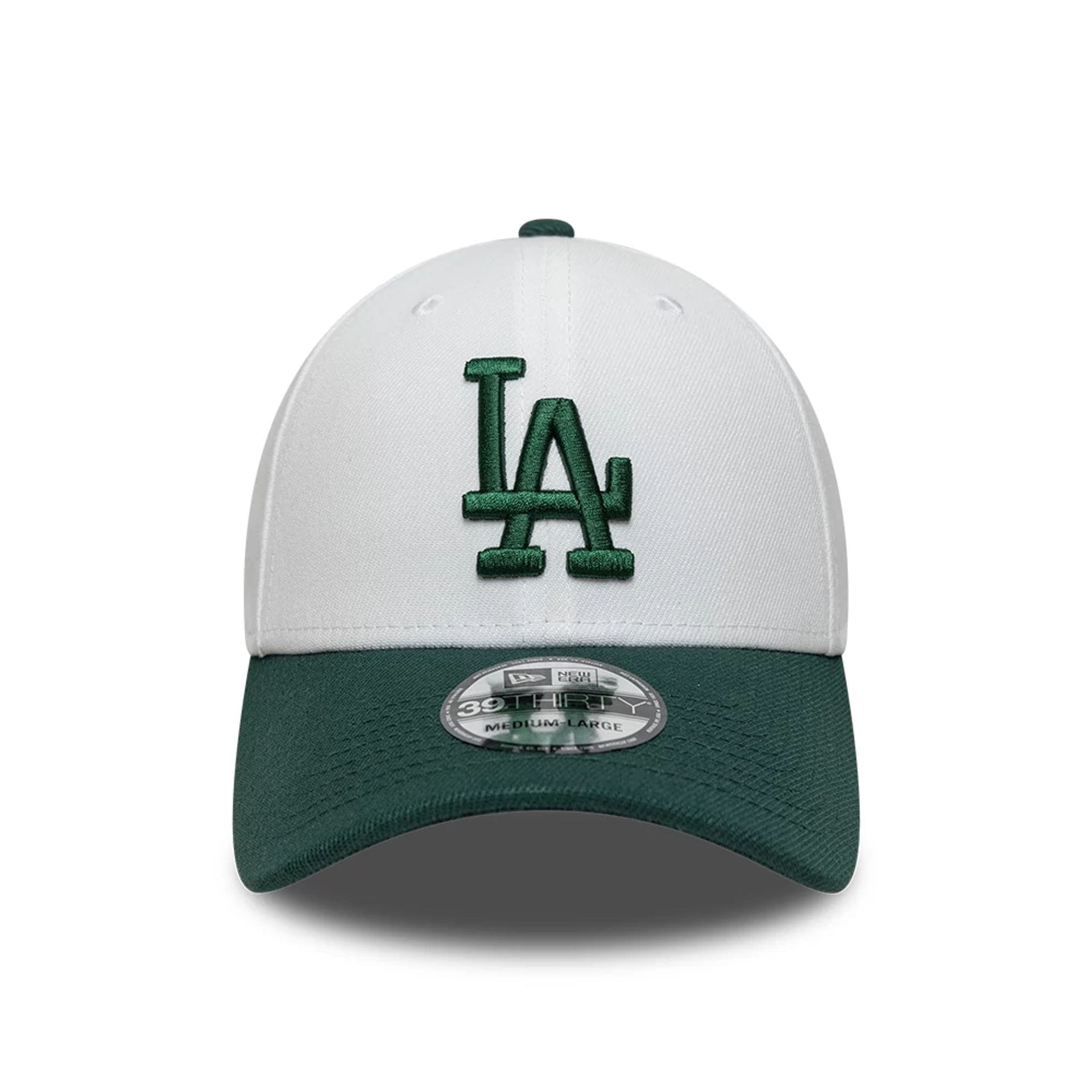 This is a LA Dodgers MLB White 39THIRTY Stretch Fit Cap 2