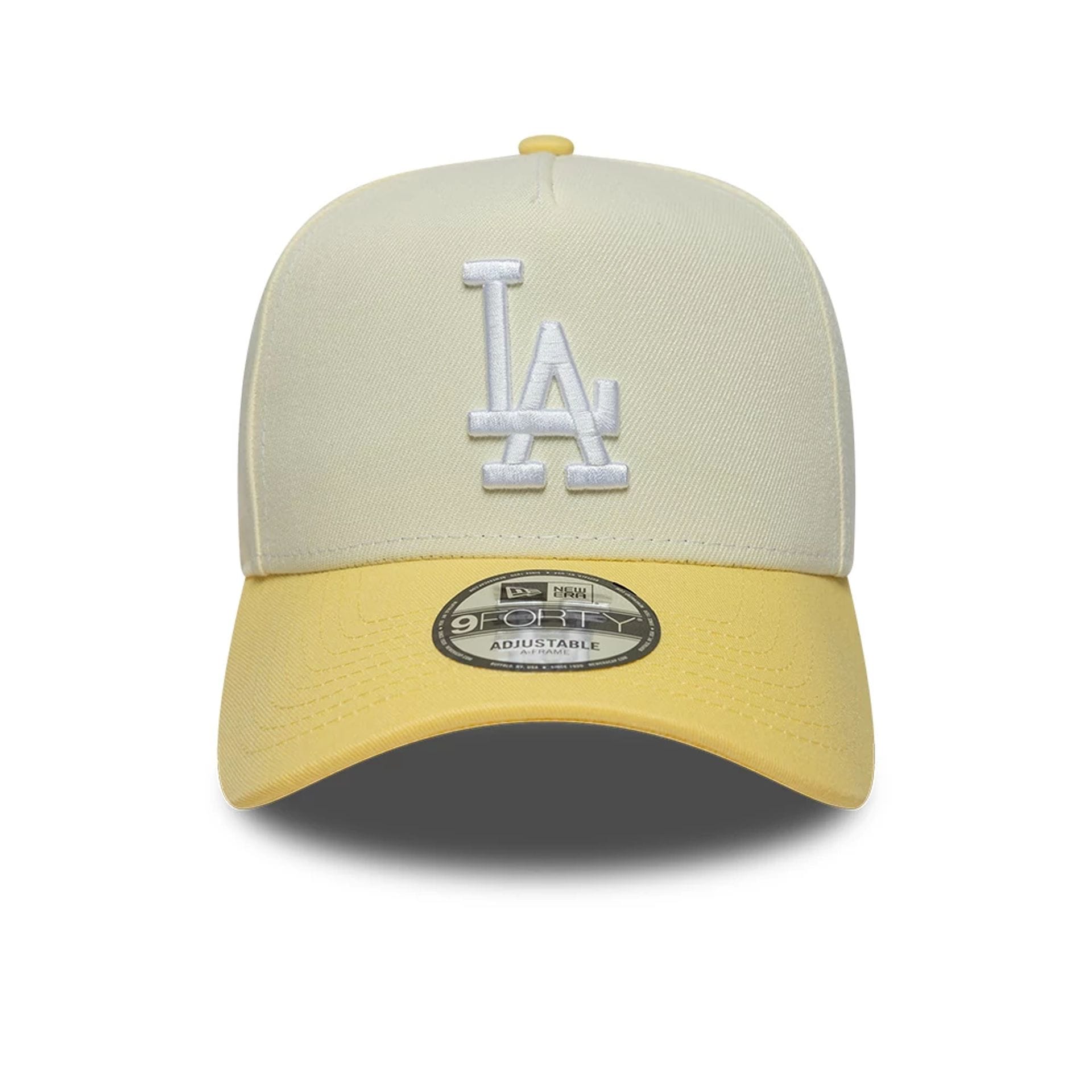 This is a LA Dodgers MLB Pastel Yellow 9FORTY A-Frame Adjustable Cap 2