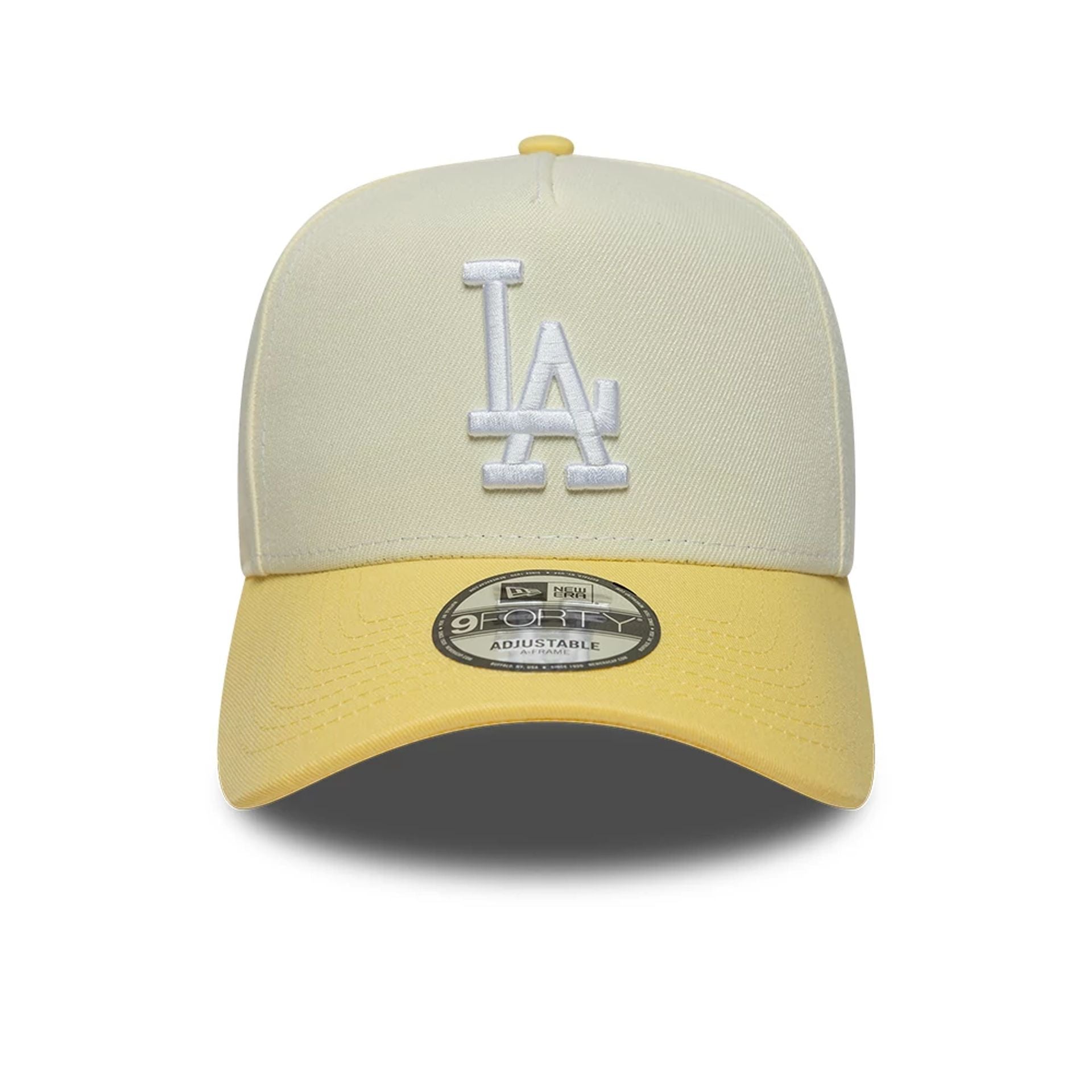 This is a LA Dodgers MLB Pastel Yellow 9FORTY A-Frame Adjustable Cap 2