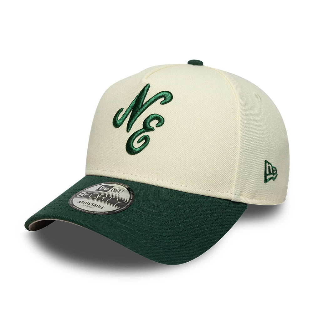 This is a New Era Cream 9FORTY A-Frame Adjustable Cap 1