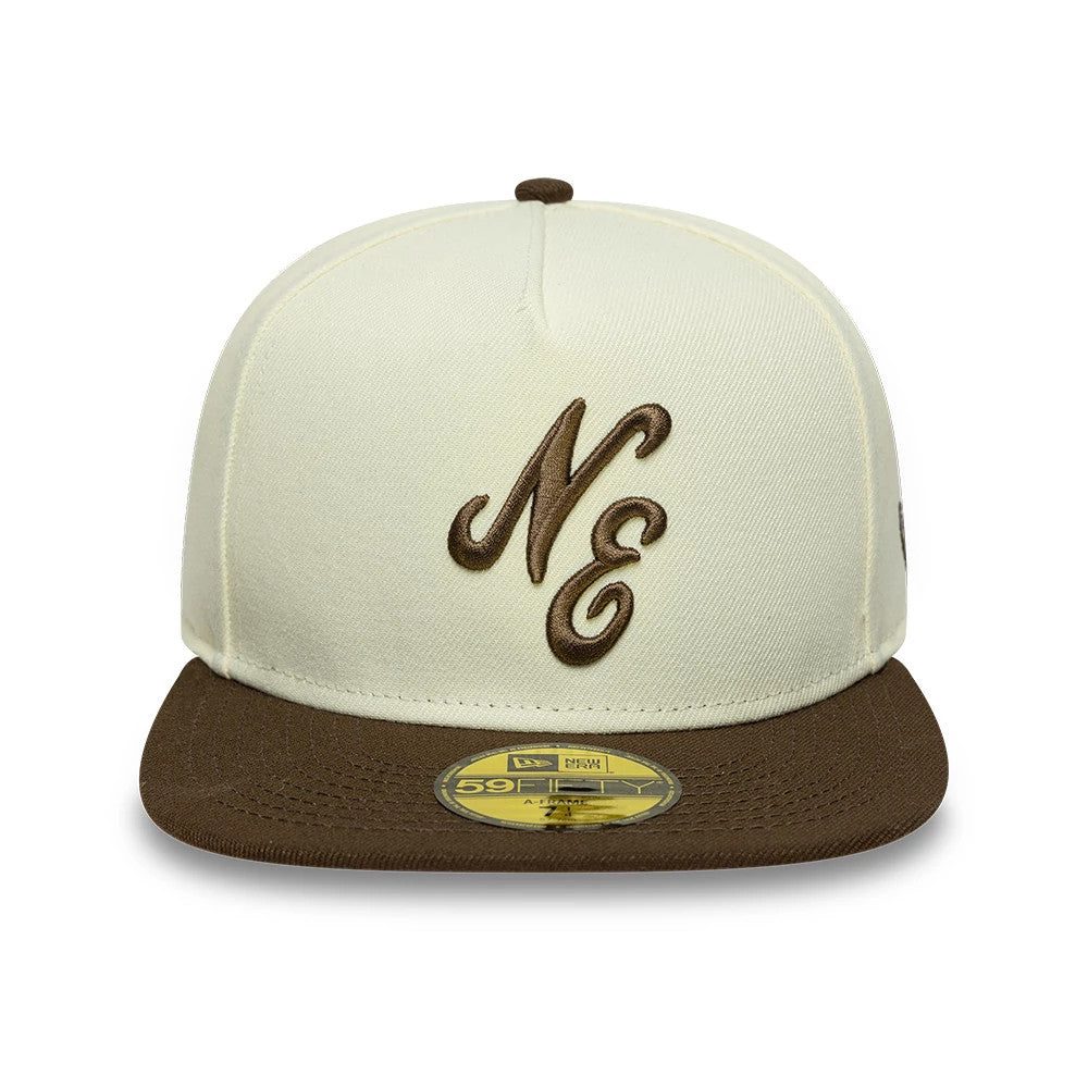 This is a New Era Cream 59FIFTY A-Frame Fitted Cap 3