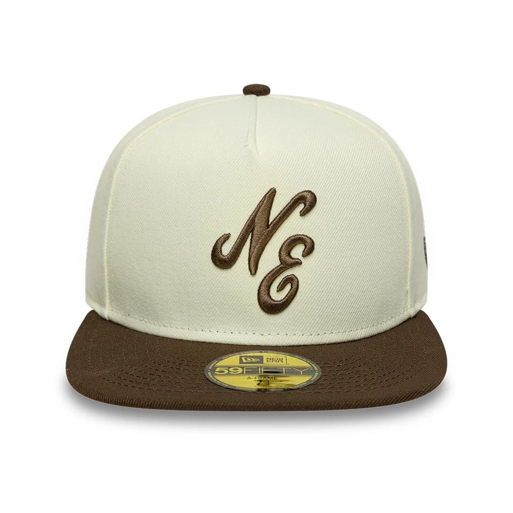 This is a New Era Cream 59FIFTY A-Frame Fitted Cap 3