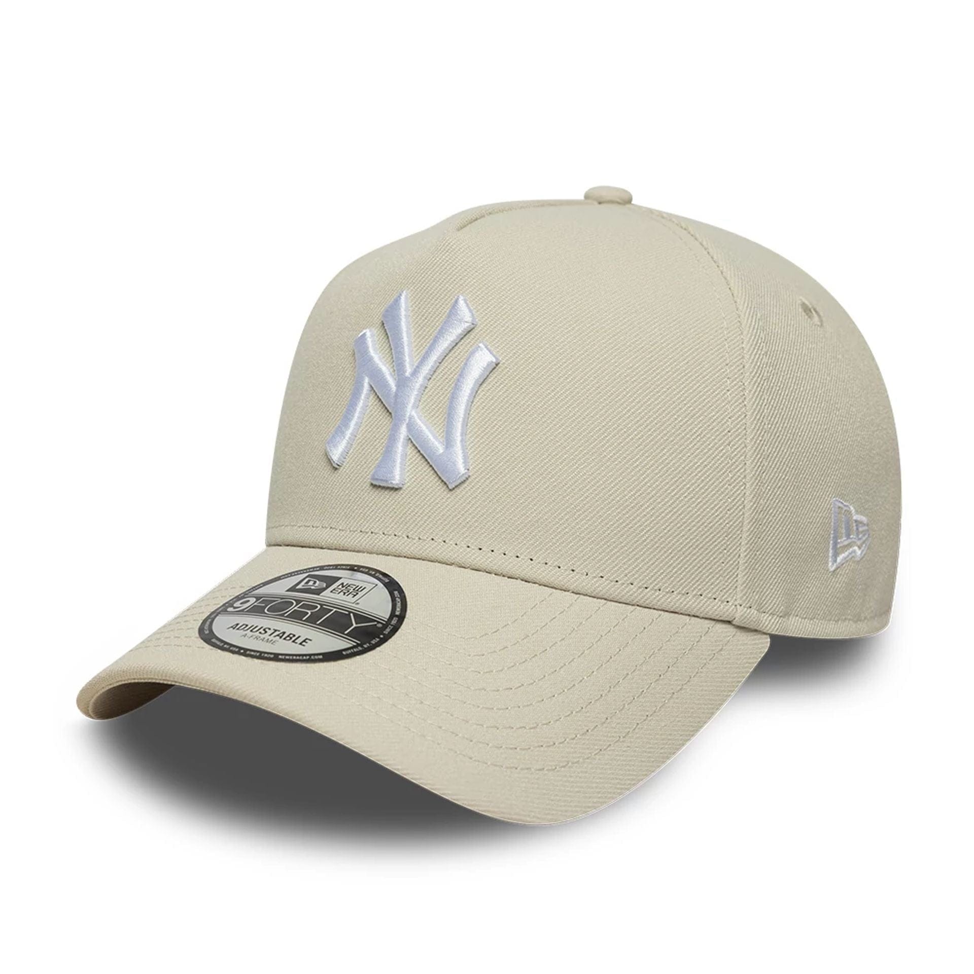 This is a New York Yankees MLB Beige 9FORTY A-Frame Adjustable Cap 1