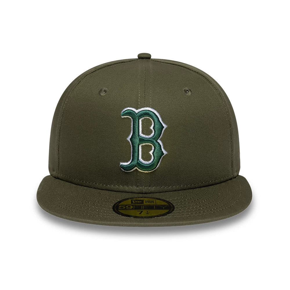 Pictured is this Boston Red Sox MLB Dark Green 59FIFTY Fitted cap. 2