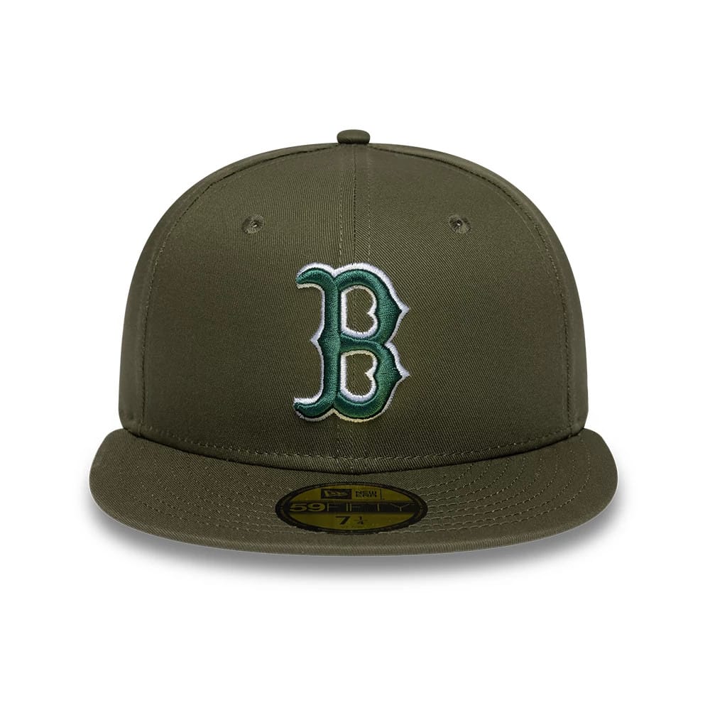 Pictured is this Boston Red Sox MLB Dark Green 59FIFTY Fitted cap. 2