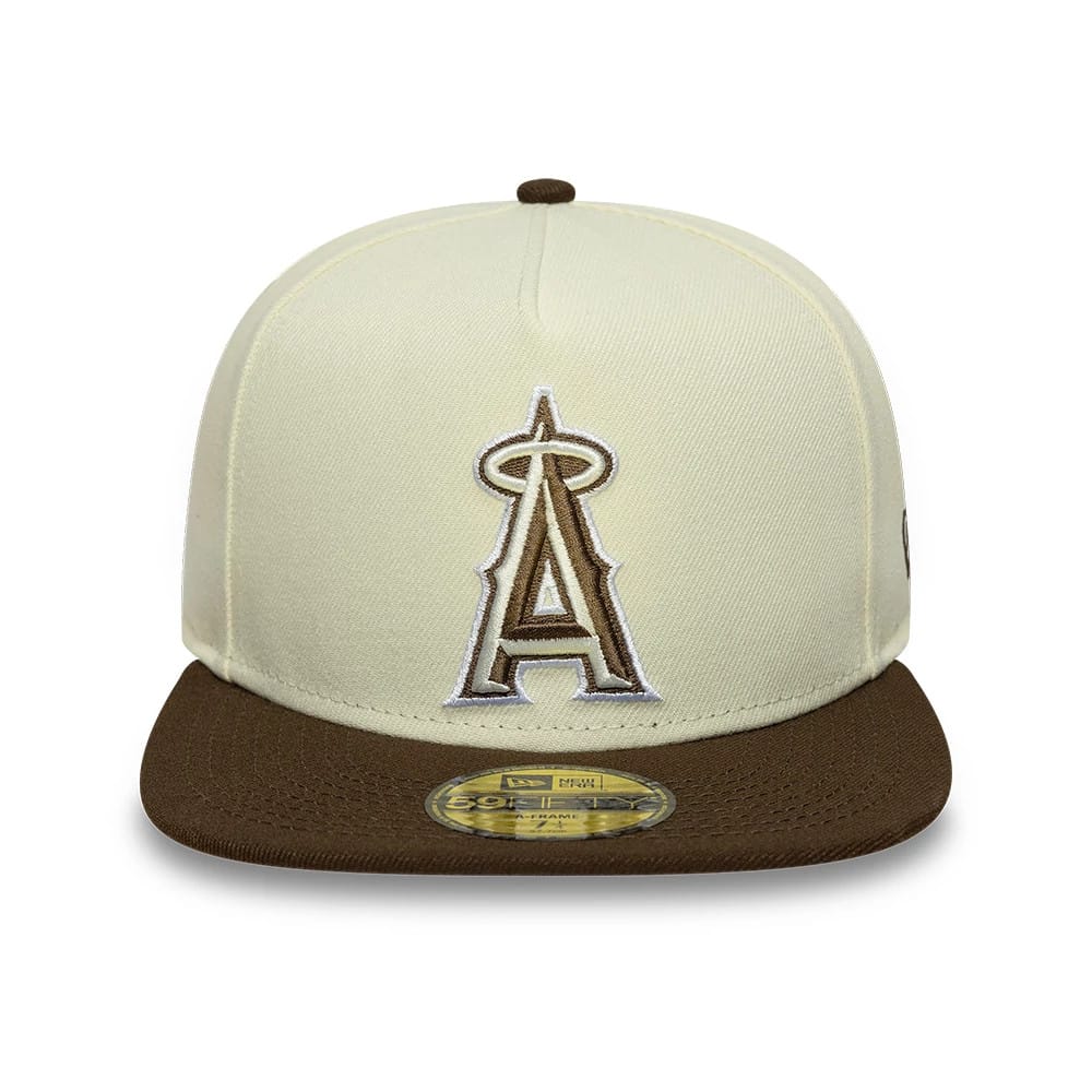 This is a LA Angels MLB Cream 59FIFTY A-Frame Fitted Cap 3