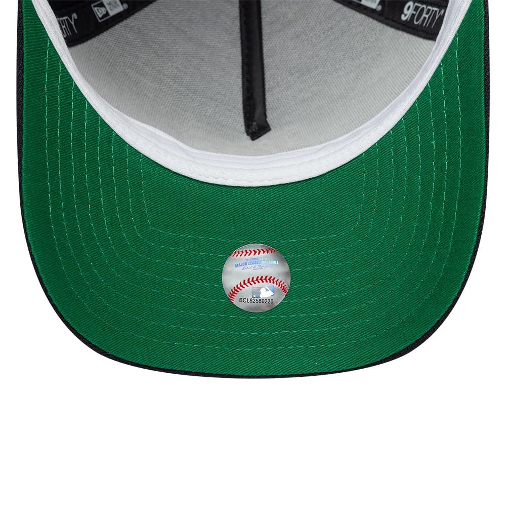 Pictured is this MLB Heart LA Angels 9FORTY A-Frame Adjustable cap in navy. 2