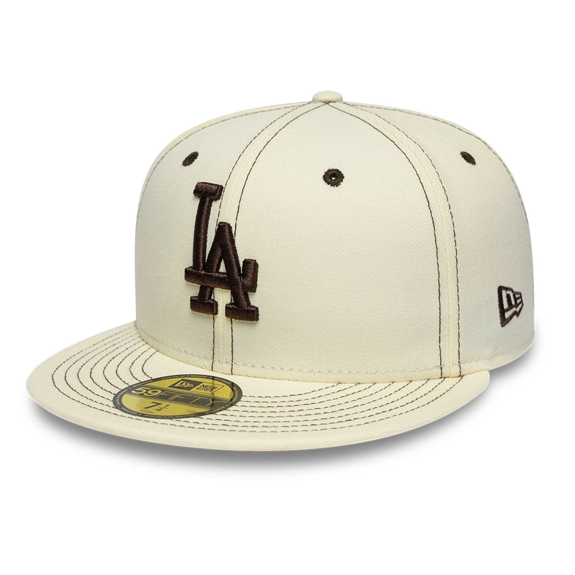 Pictured is this MLB Contrast LA Dodgers 59FIFTY Fitted cap in white. 1