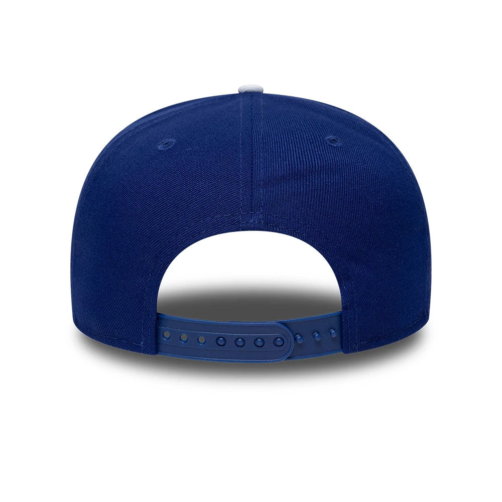 Pictured is this MLB Kanji LA Dodgers 9FIFTY Snapback Adjustable cap in dark blue. 7
