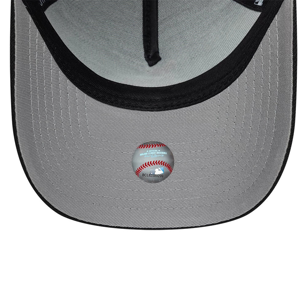 Pictured is this MLB Heart LA Angels 9FORTY A-Frame Adjustable cap in black. 2