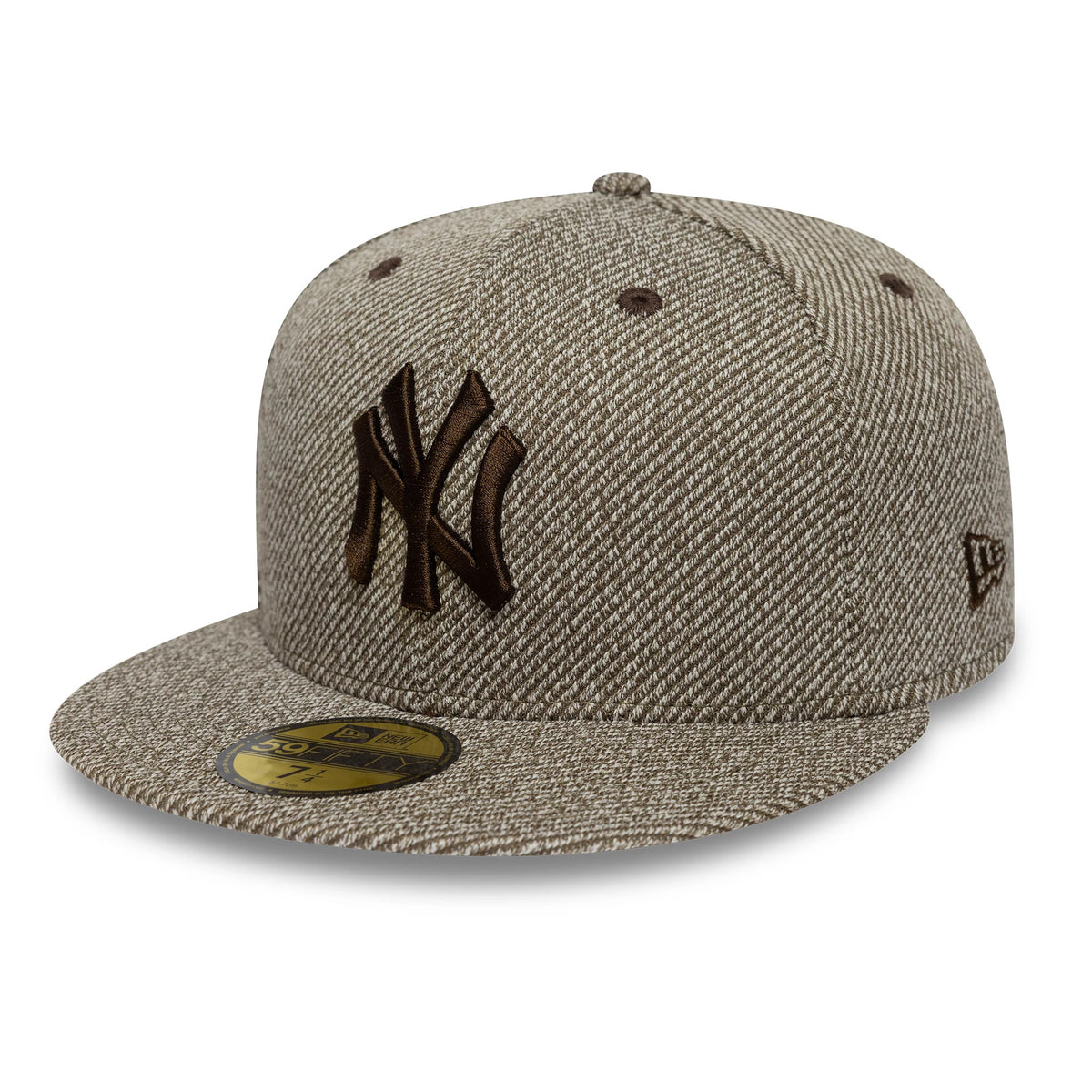 Pictured is this MLB Heather Brown New York Yankees 59FIFTY Fitted cap. 1