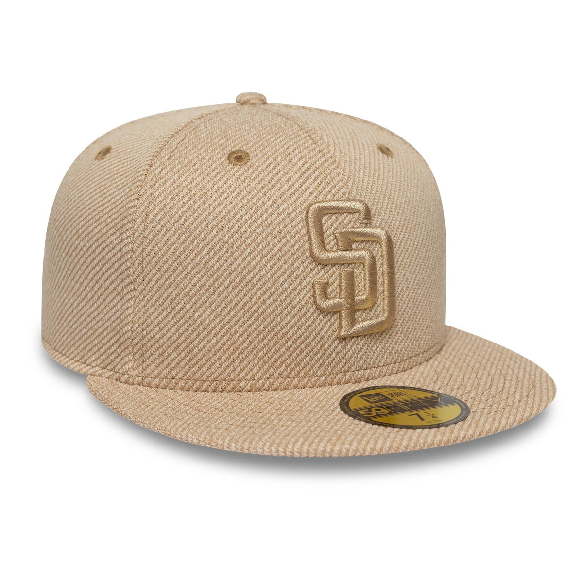 Pictured is this MLB Heather Tan San Diego Padres 59FIFTY Fitted cap in tan. 3